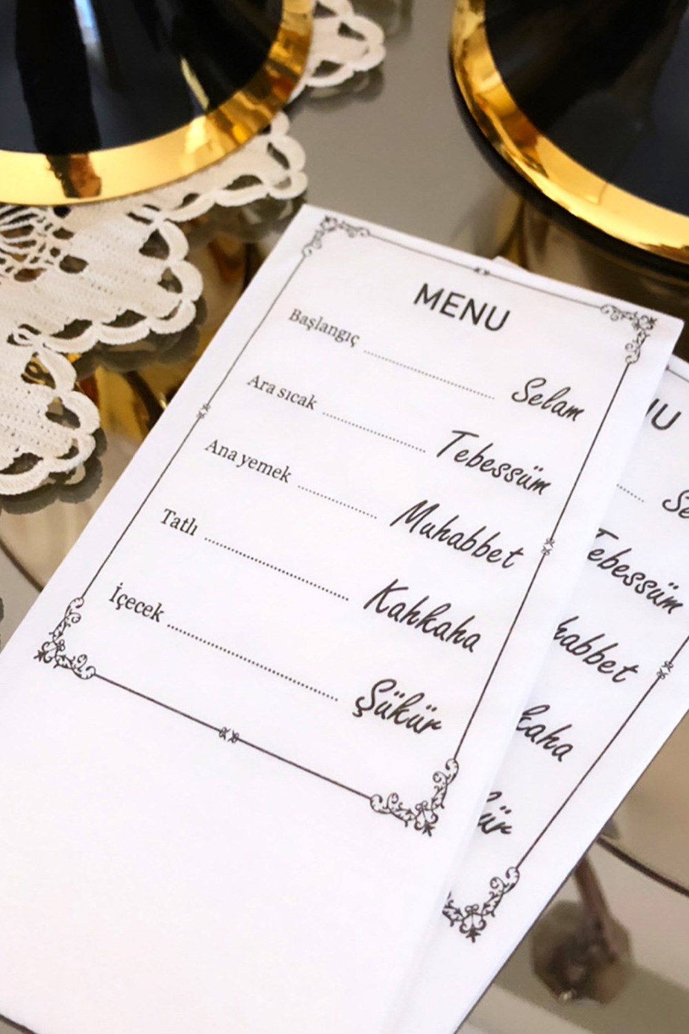 MENÜ SUNUM PEÇETESİ