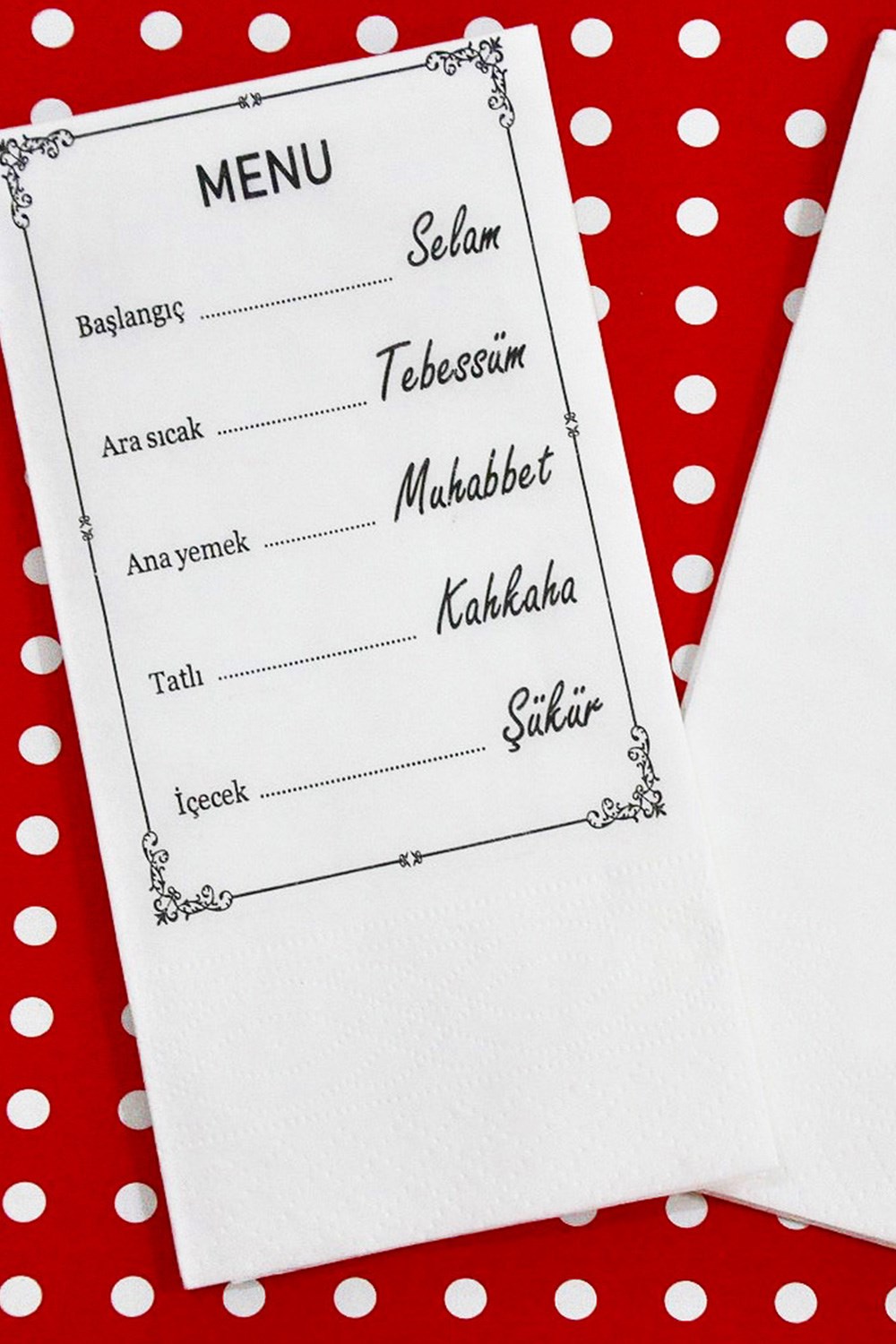 MENÜ SUNUM PEÇETESİ