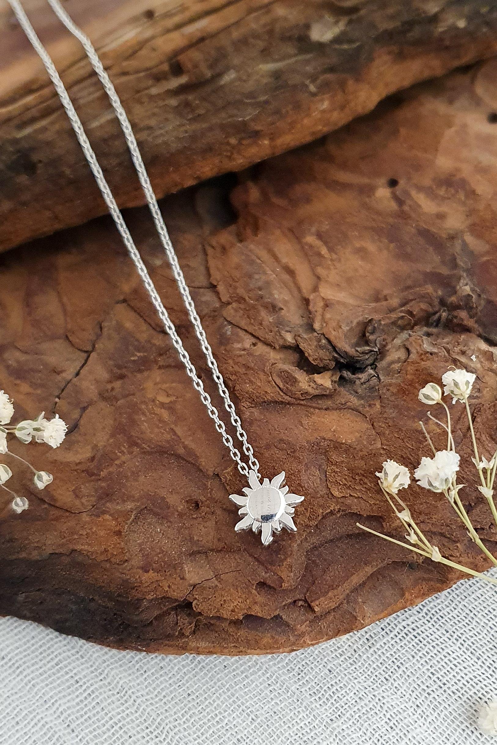 Mini Güneş Kolye Gümüş El Yapımı