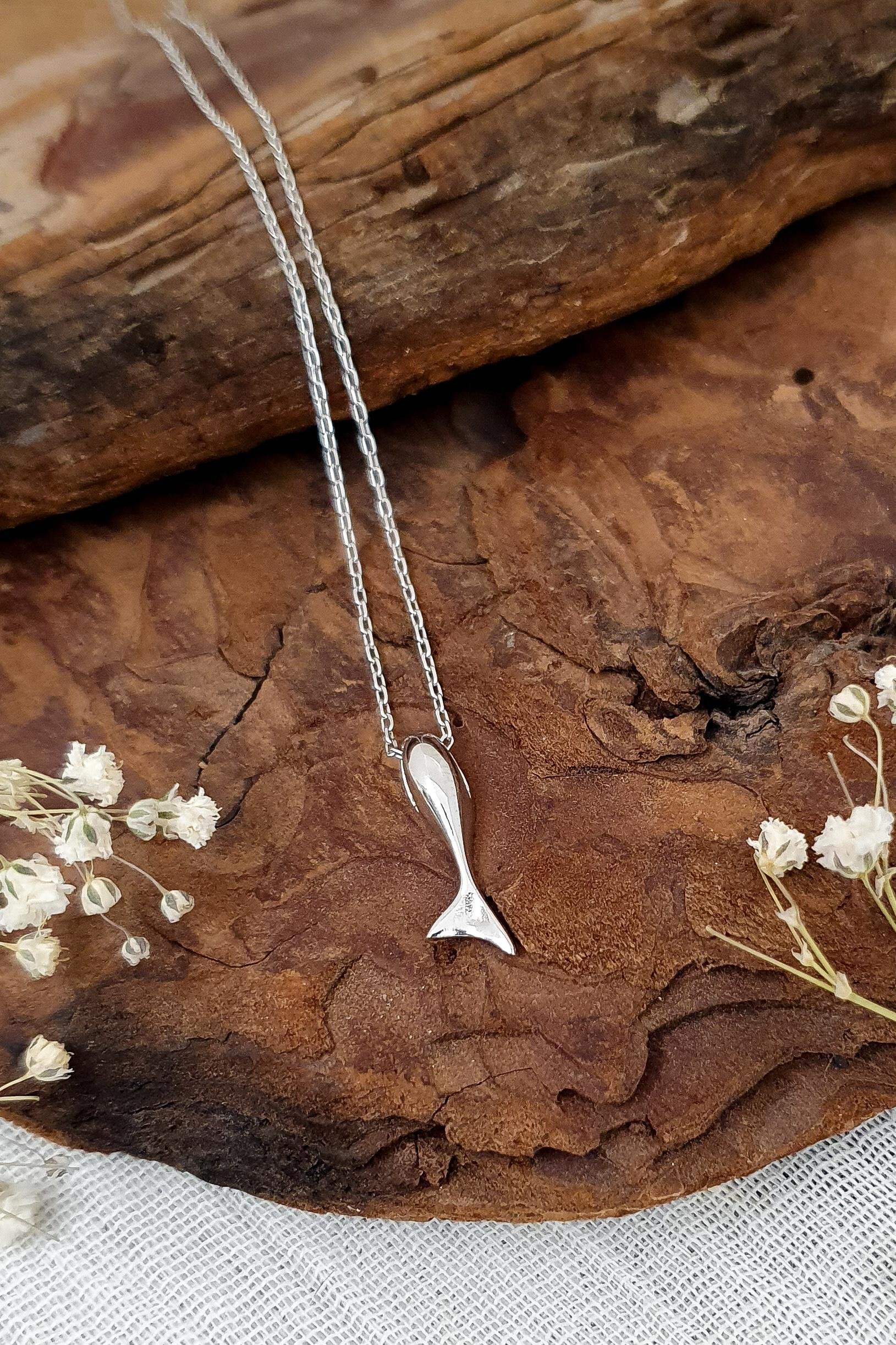 Minimal Balina Kolye Gümüş El Yapımı