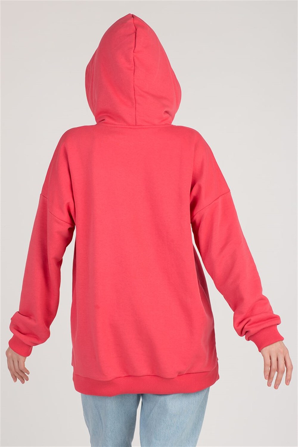 PEMBE KAPÜŞONLU SEV & ŞÜKRET & AFFET SWEATSHIRT