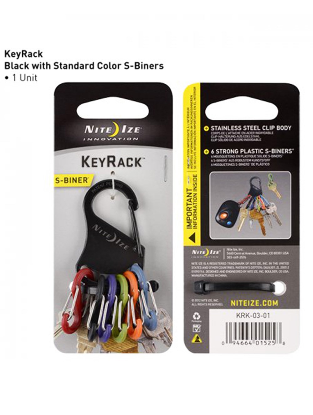 S-BINER KEYRACK SİYAH ANAHTARLIK - NITE IZE
