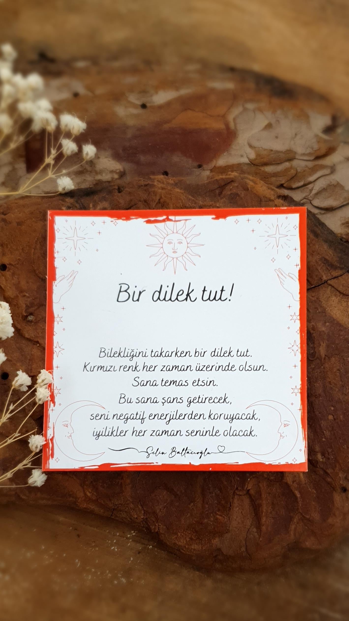 Şans Bilekliği - Kırmızı İp Bileklik - Dilek Bilekliği - Yıldız Figürlü