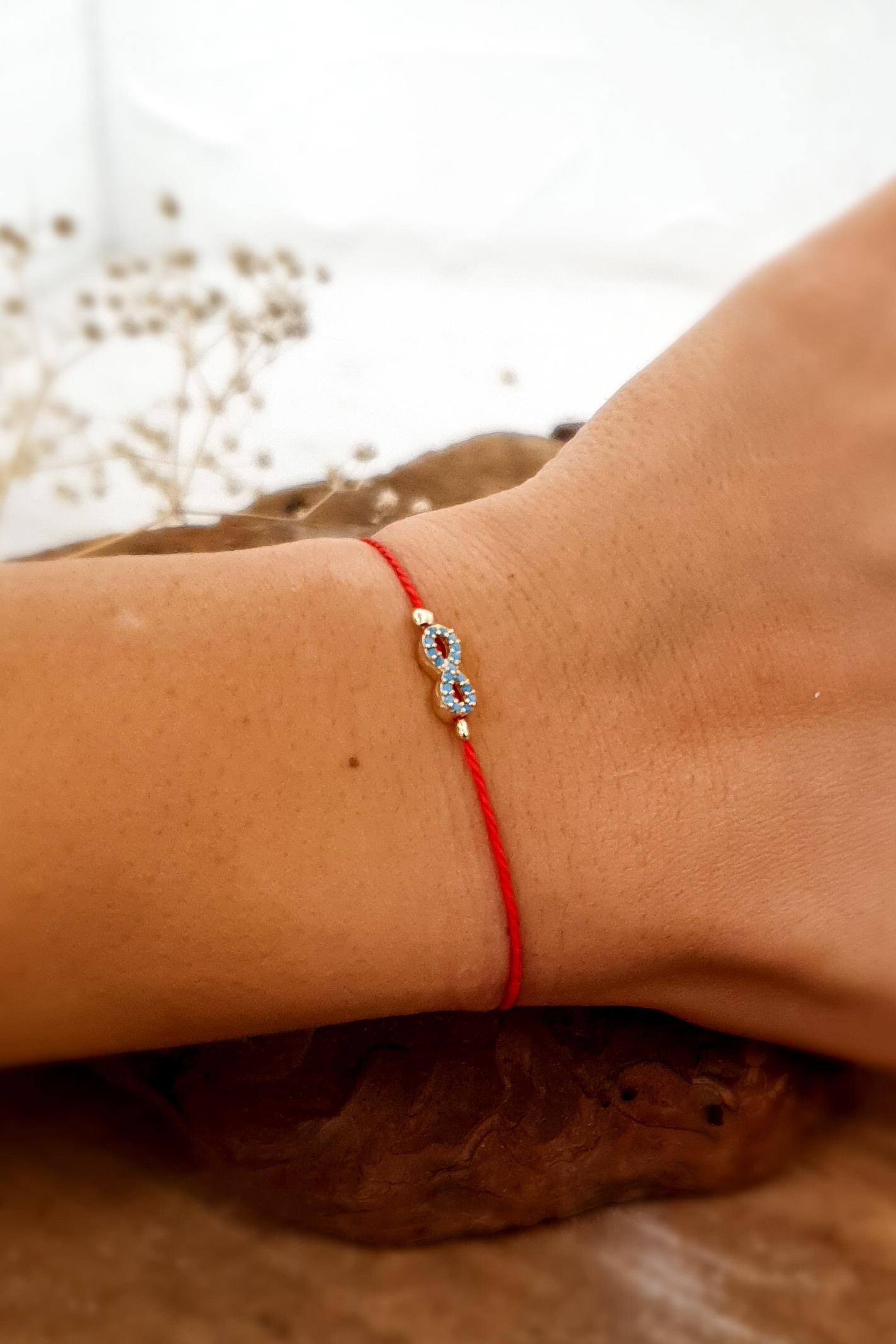 Şans Bilekliği - Kırmızı İp Bileklik - Sonsuzluk