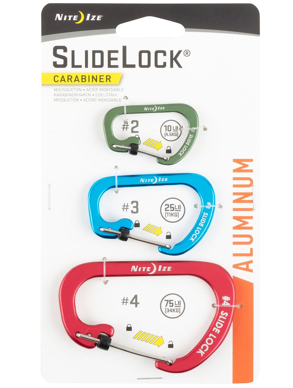 SLIDELOCK CARABINER RENKLİ 3'LÜ PAKET - NITE IZE