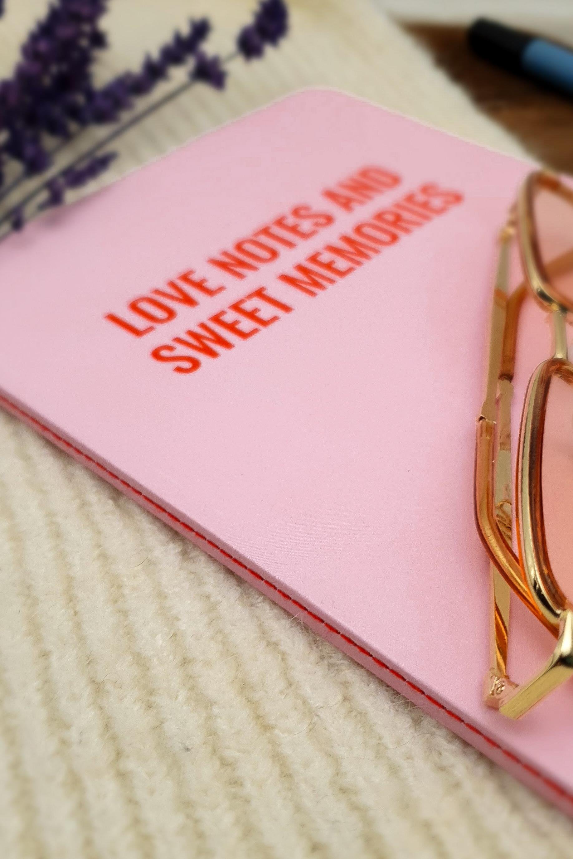 Sloganlı Defter - Tasarım Ajanda - Love Notes and Sweet Memories