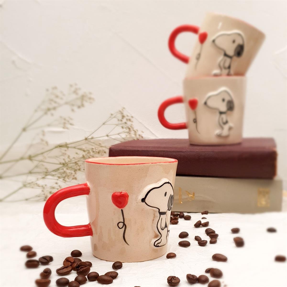 Snoopy Fincan - Seramik - El Yapımı