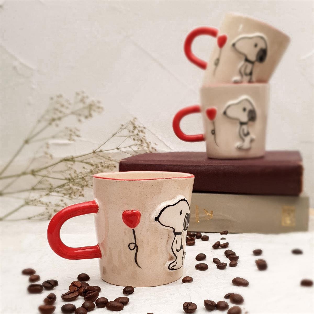 Snoopy Fincan - Seramik - El Yapımı