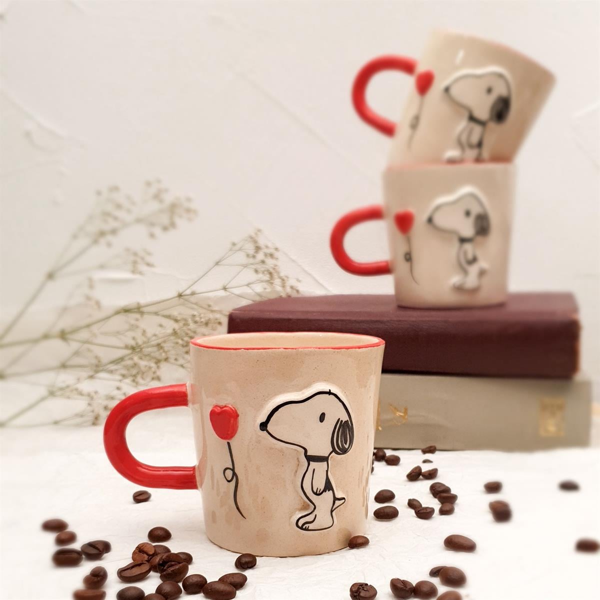 Snoopy Fincan - Seramik - El Yapımı