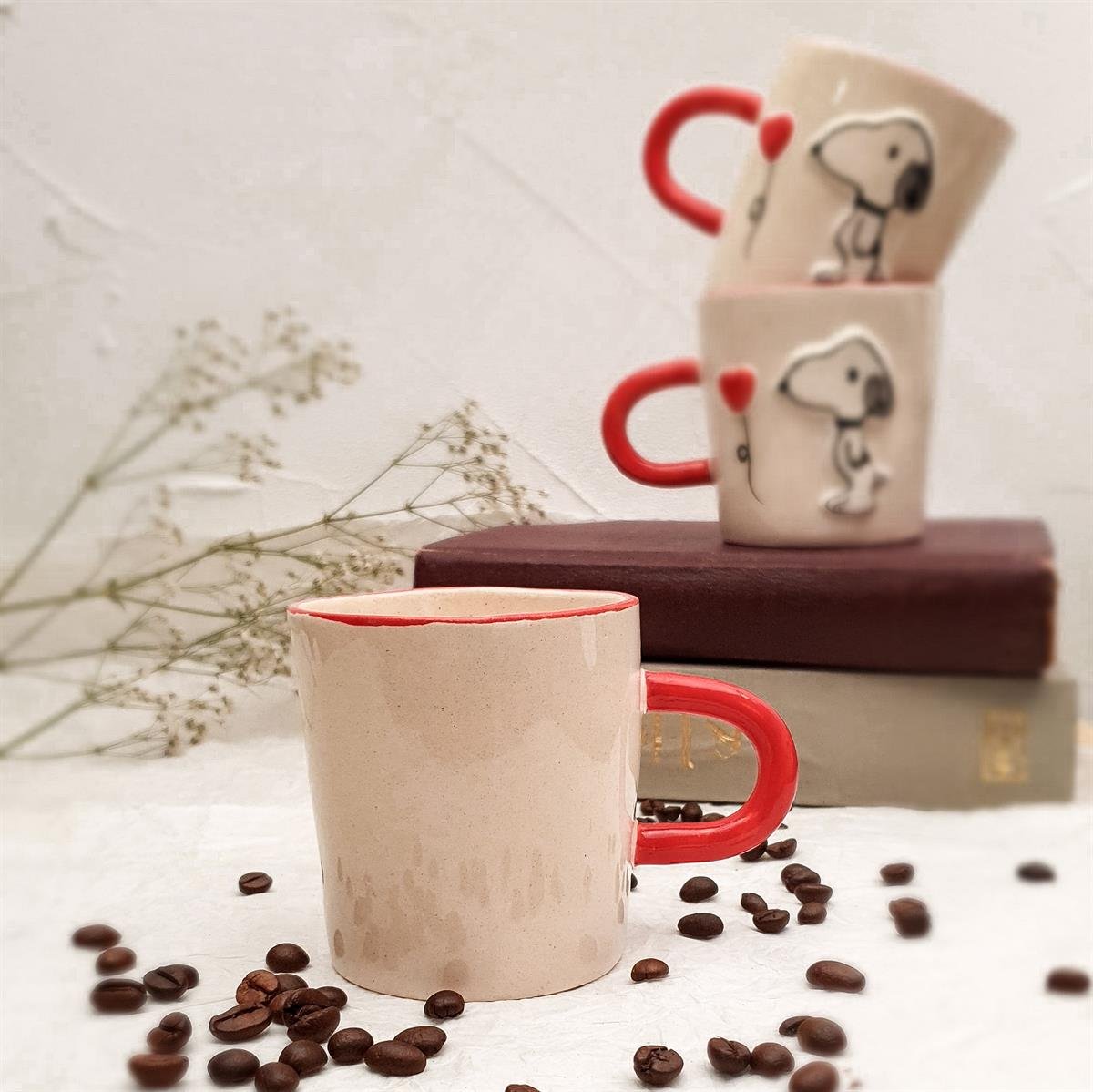 Snoopy Fincan - Seramik - El Yapımı