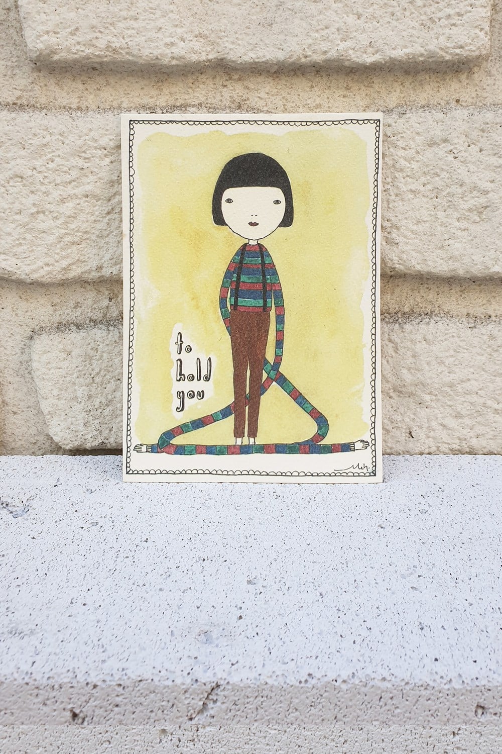 TO HOLD YOU İLLÜSTRASYON KARTPOSTAL