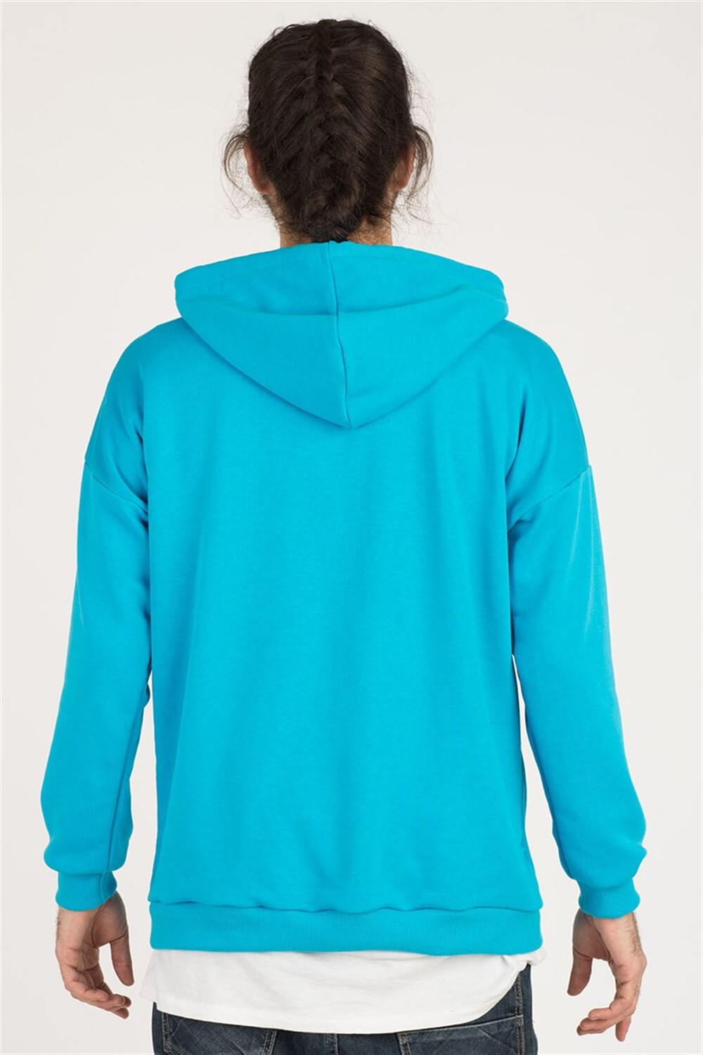 TURKUAZ KAPÜŞONLU HAYAT BANA GÜZEL SWEATSHIRT