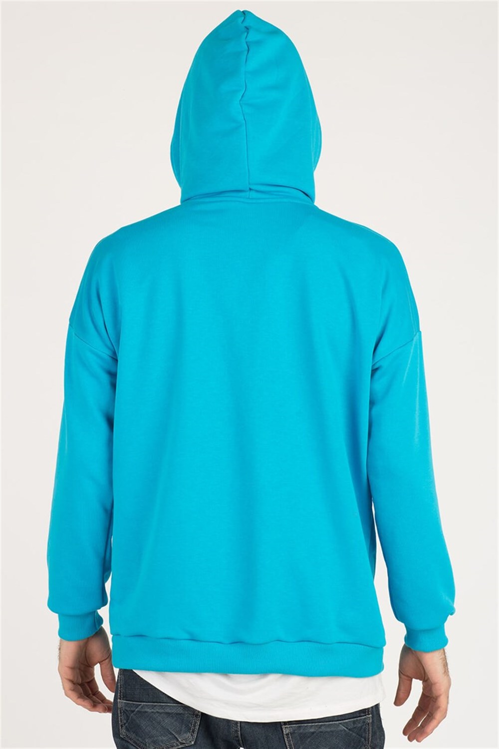 TURKUAZ KAPÜŞONLU HAYAT BANA GÜZEL SWEATSHIRT