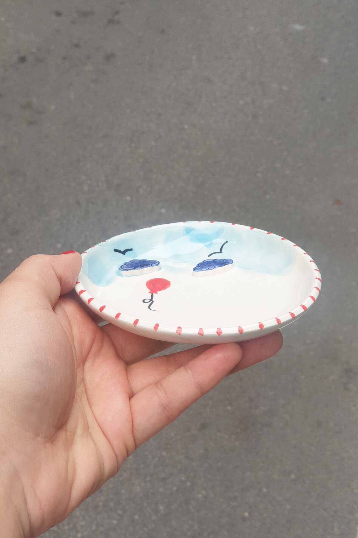 Uçan Balon Mini Tabak - Seramik - El Yapımı