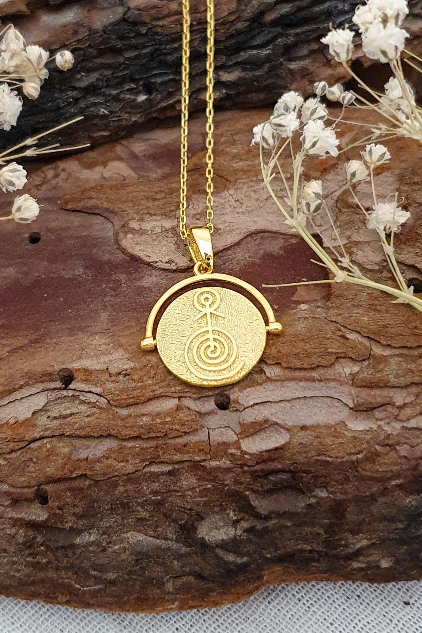 Yeniden Doğum Kolye Gümüş Üzeri Altın Kaplama  El Yapımı