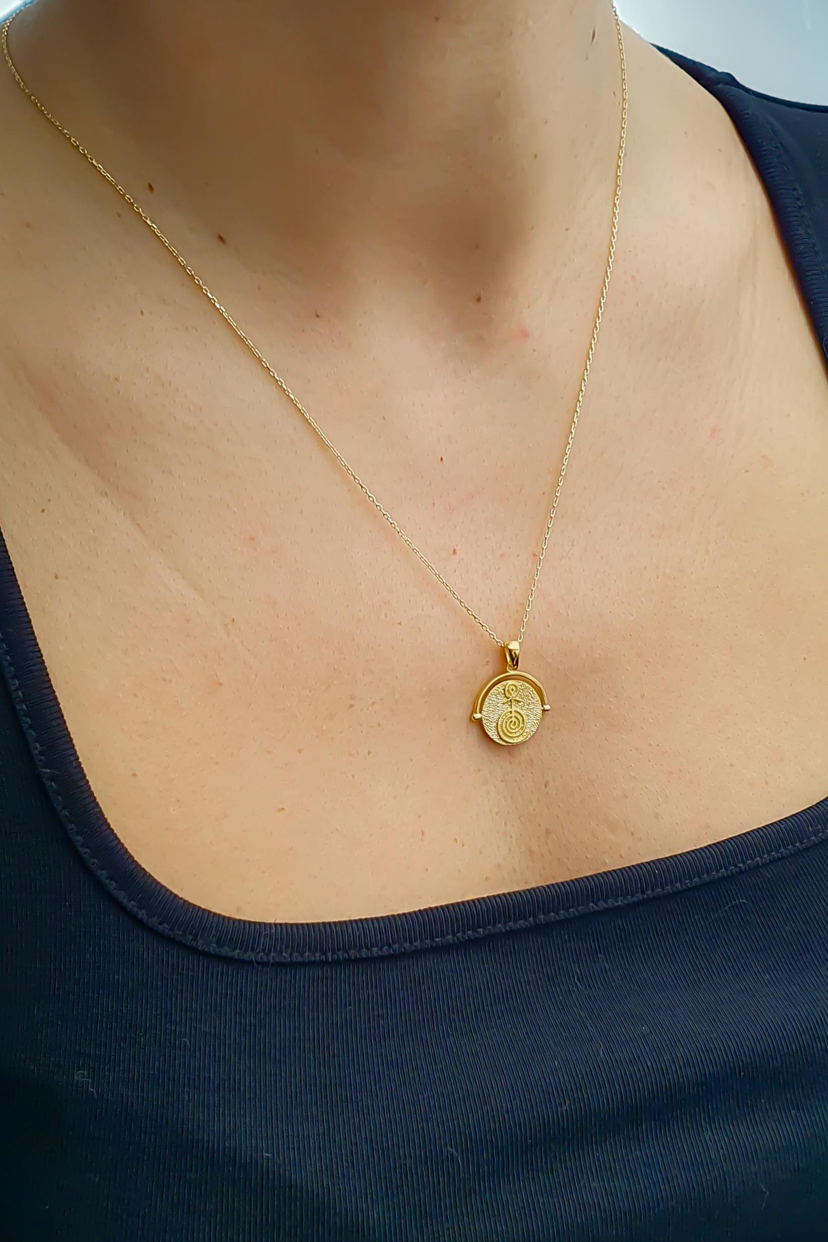 Yeniden Doğum Kolye Gümüş Üzeri Altın Kaplama  El Yapımı