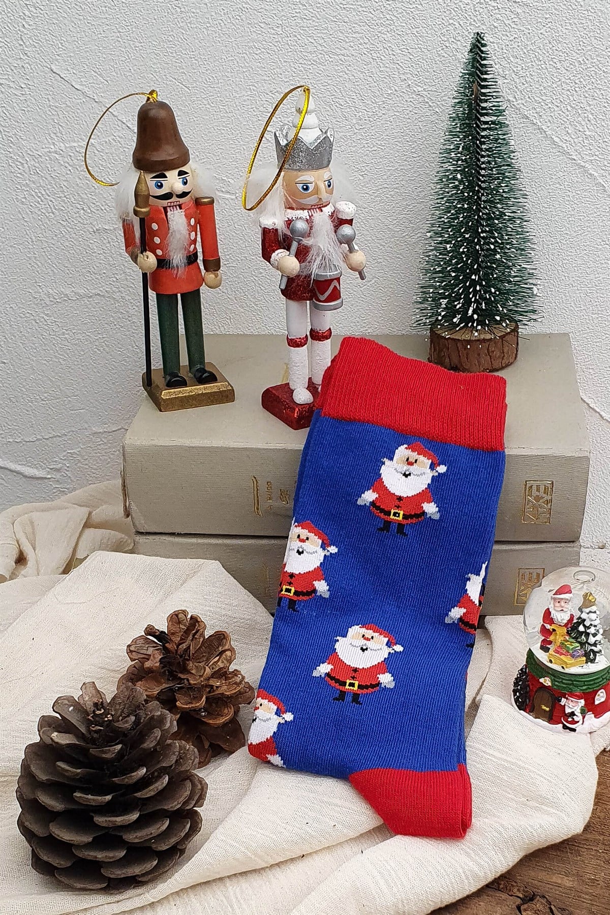 Yılbaşı Çorabı - Minik Noel Baba Desenli