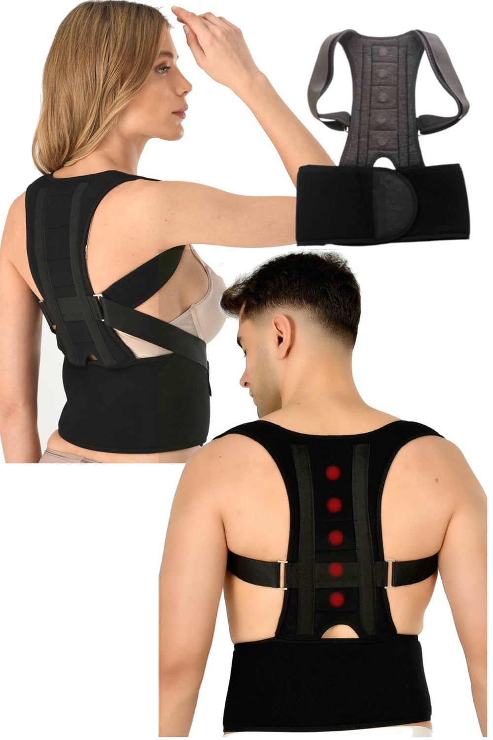 Medikal Mıknatıslı Manyetik Ortopedik Kamburluk Önleyici Sırt Dik Duruş Korsesi Unisex