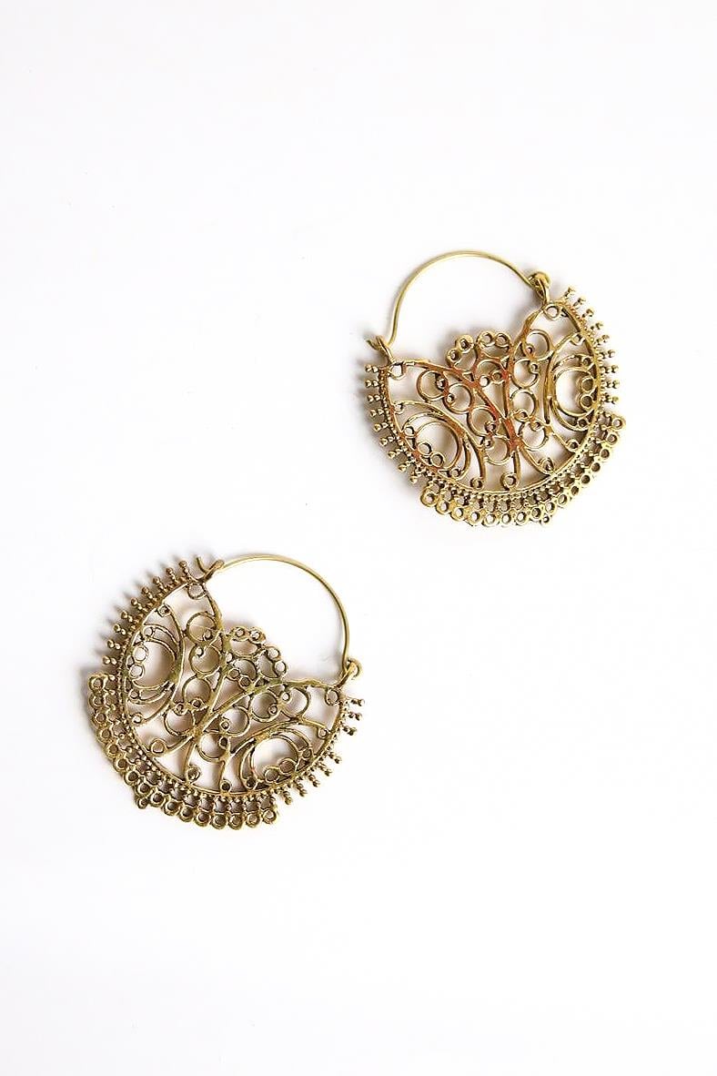  Antik İşleme Tasarım Bronz Küpe