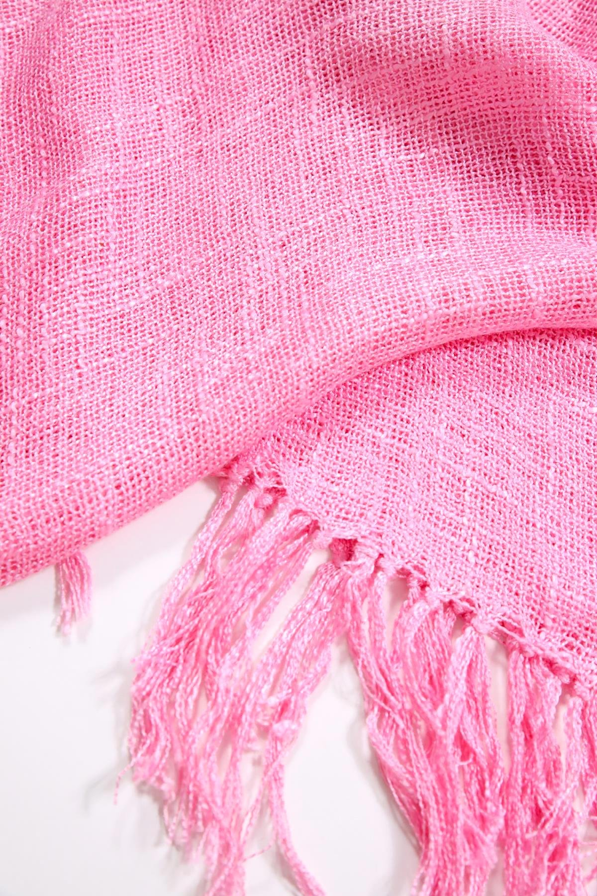 Pembe Ajurlu Şal - Şaman Butik Pembe Ajurlu Şal