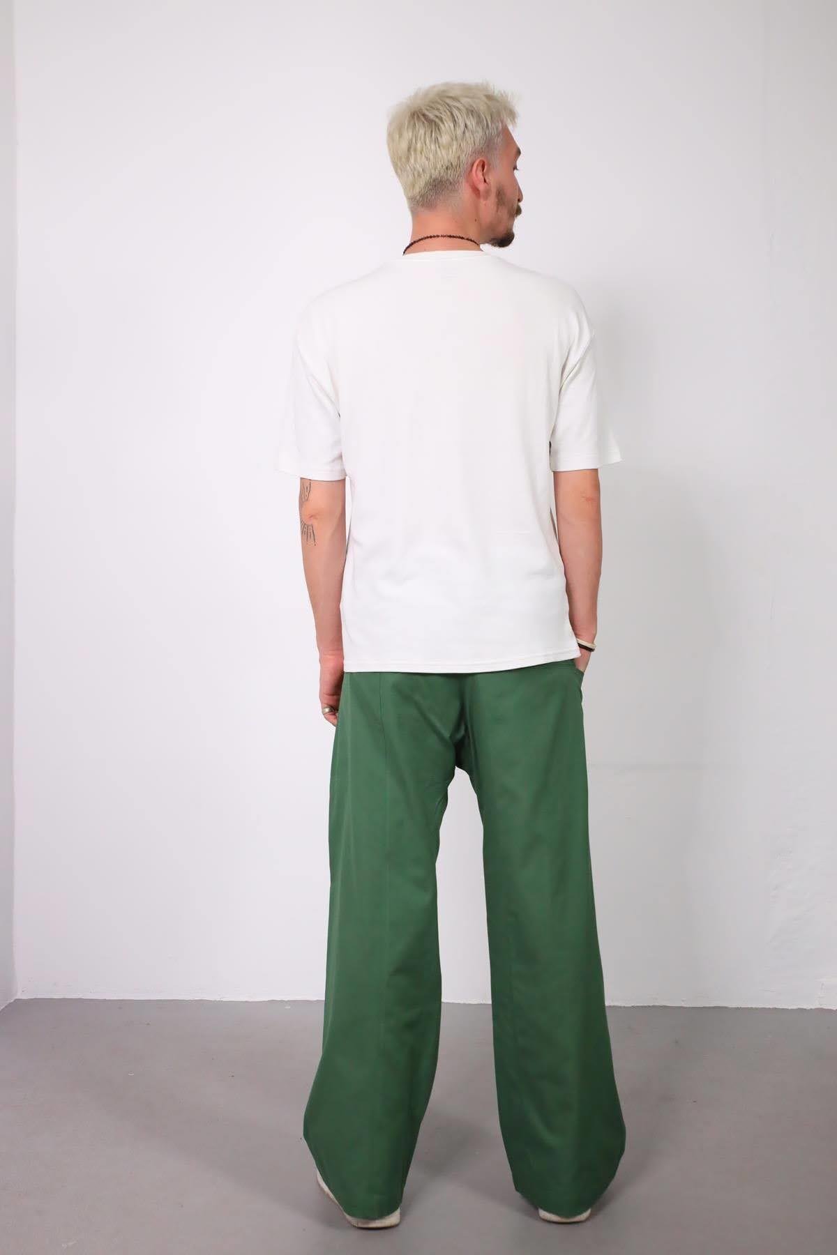  Yeşil Rahat Kesim Balıkçı Pantolon