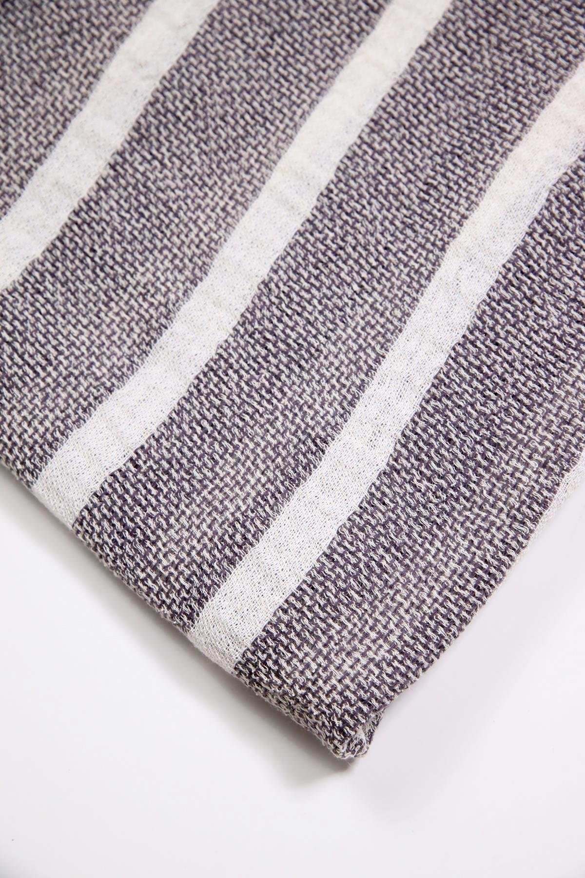  Gri Şile Çizgili Peştamal