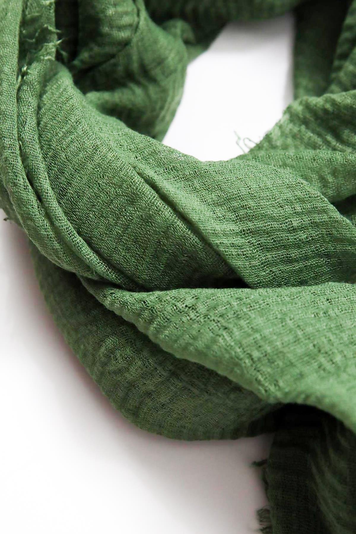 Haki Pamuk Şal - Şaman Butik Haki Pamuk Şal