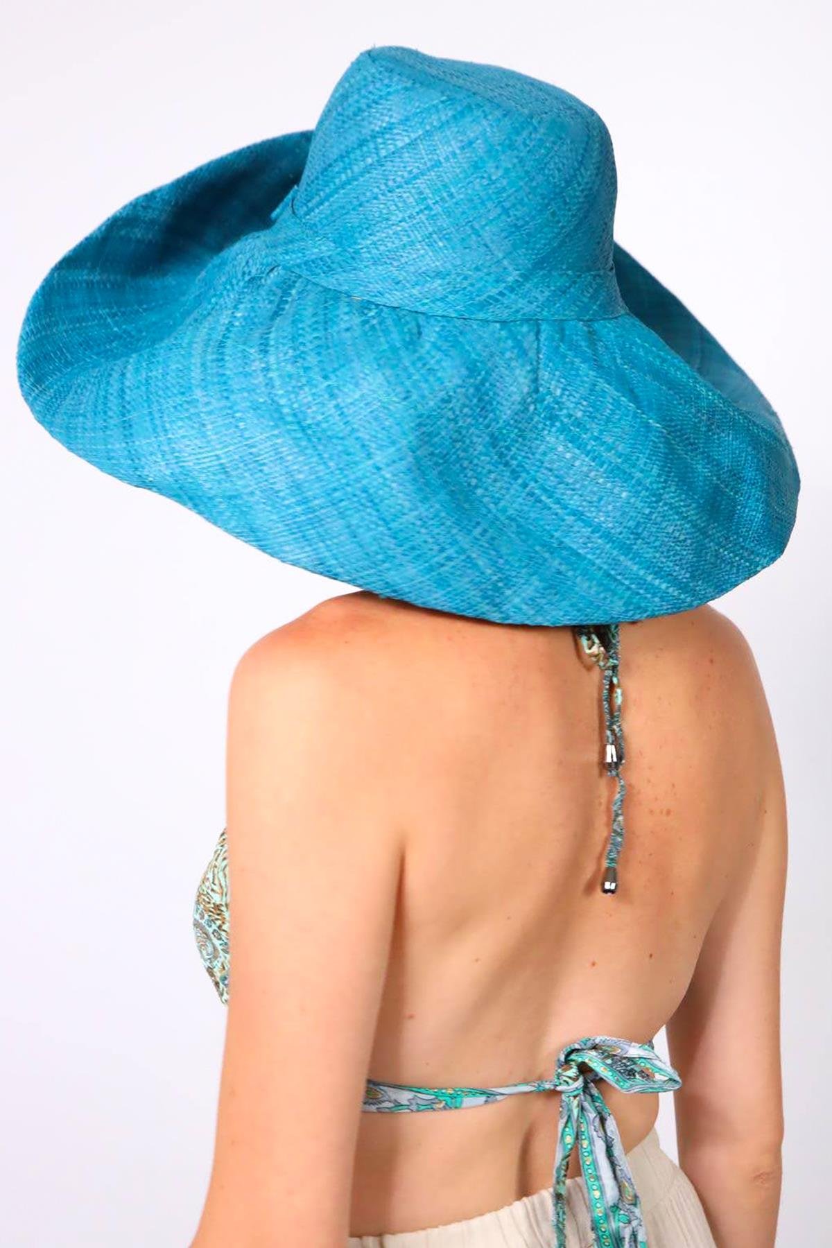  Turkuaz Rafya Şapka