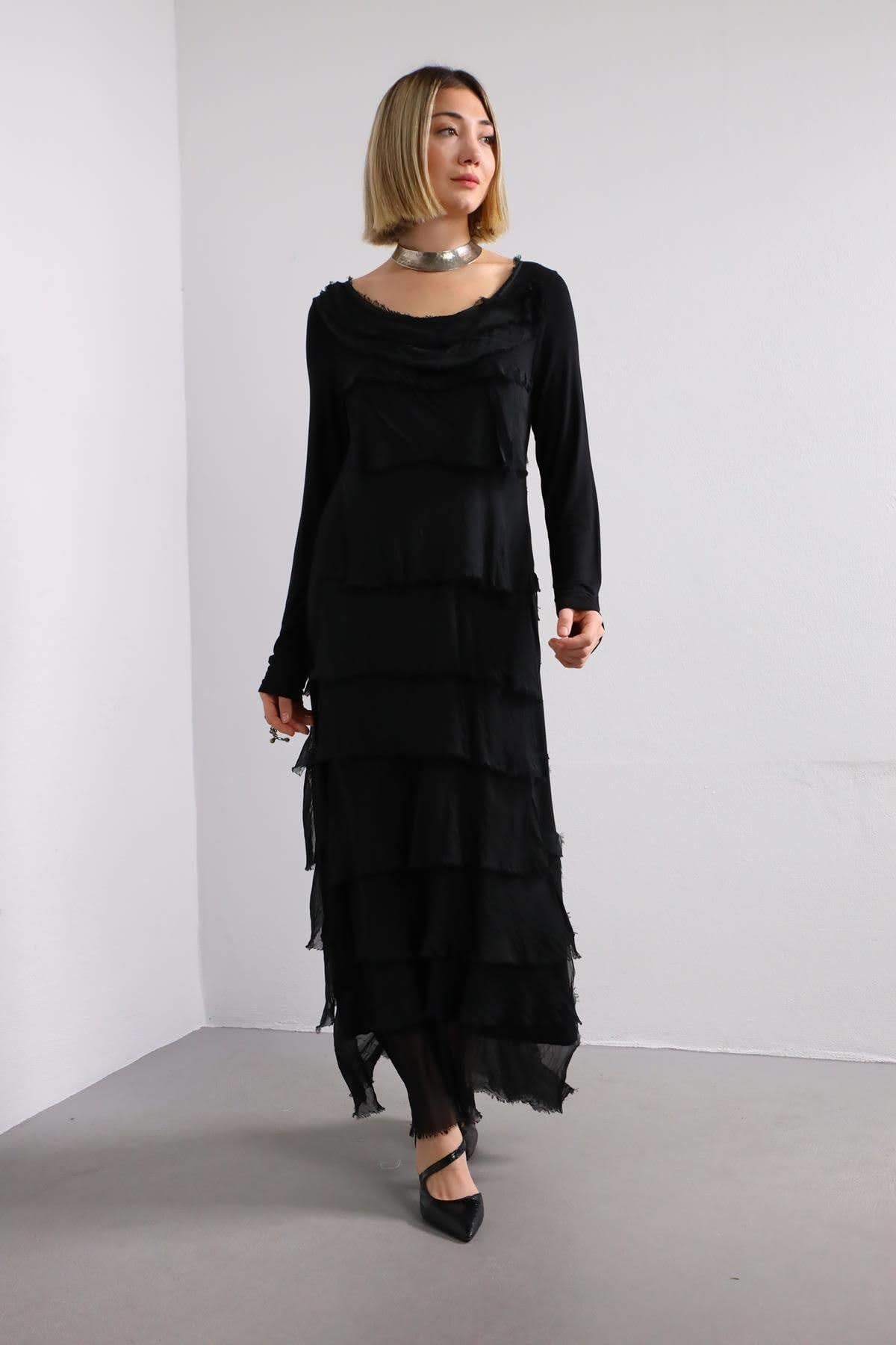 Layered Silk Dress - Şaman Butik | Boho Fashion Layered Silk Dress