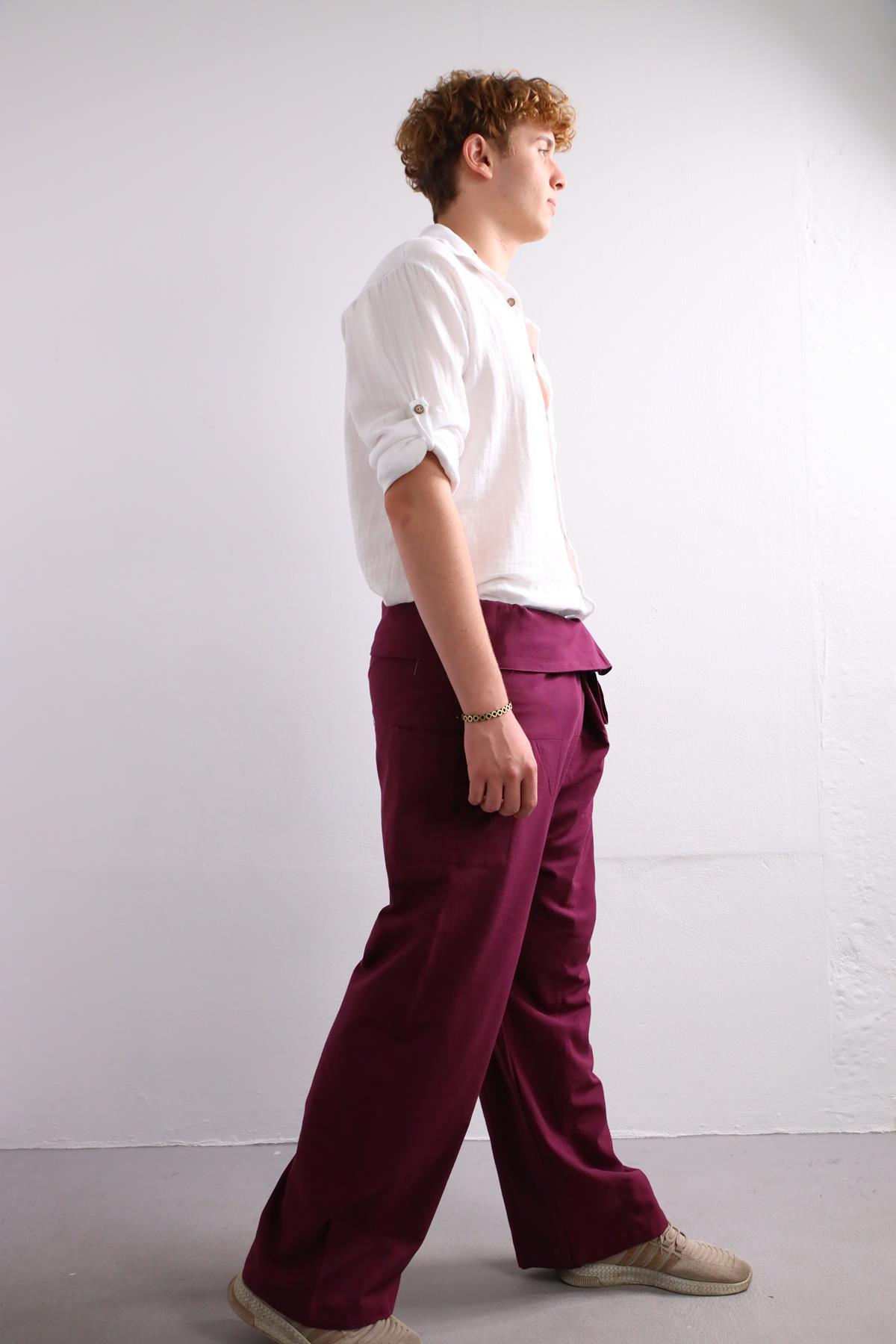  Bordo Balıkçı Pantolon