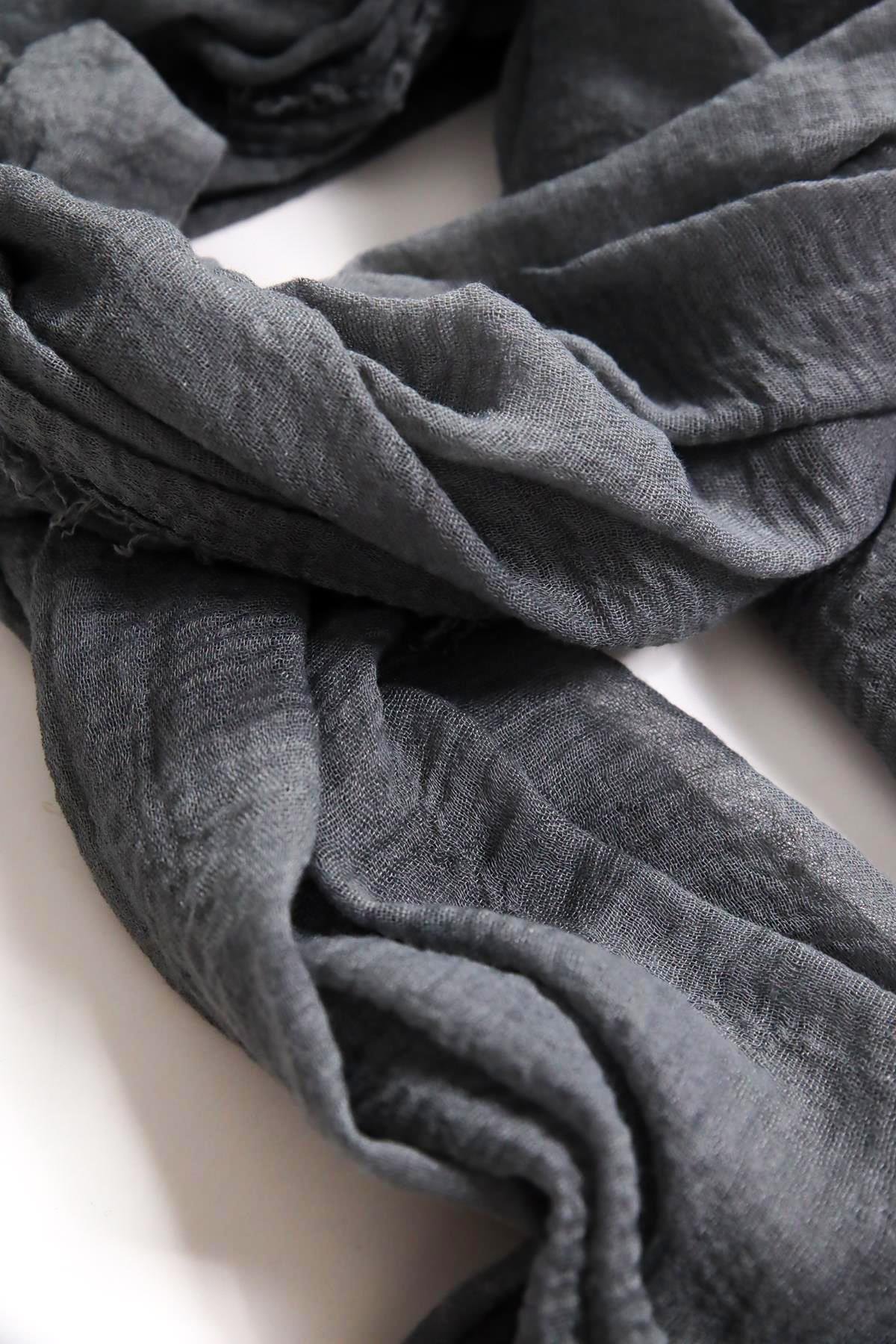 Koyu Gri Pamuk Şal Koyu Gri Pamuk Şal