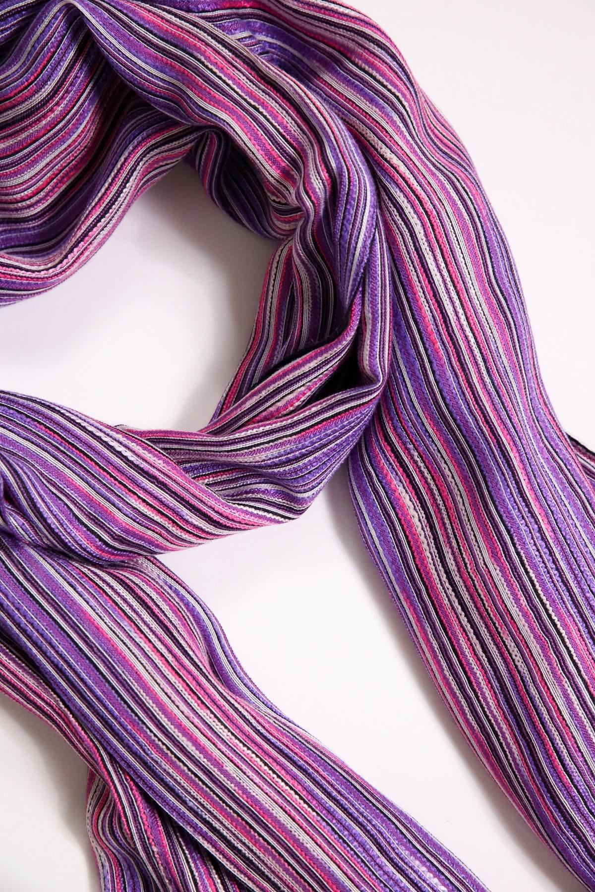 Mor Çizgi Desen Şal - Şaman Butik Mor Çizgi Desen Şal