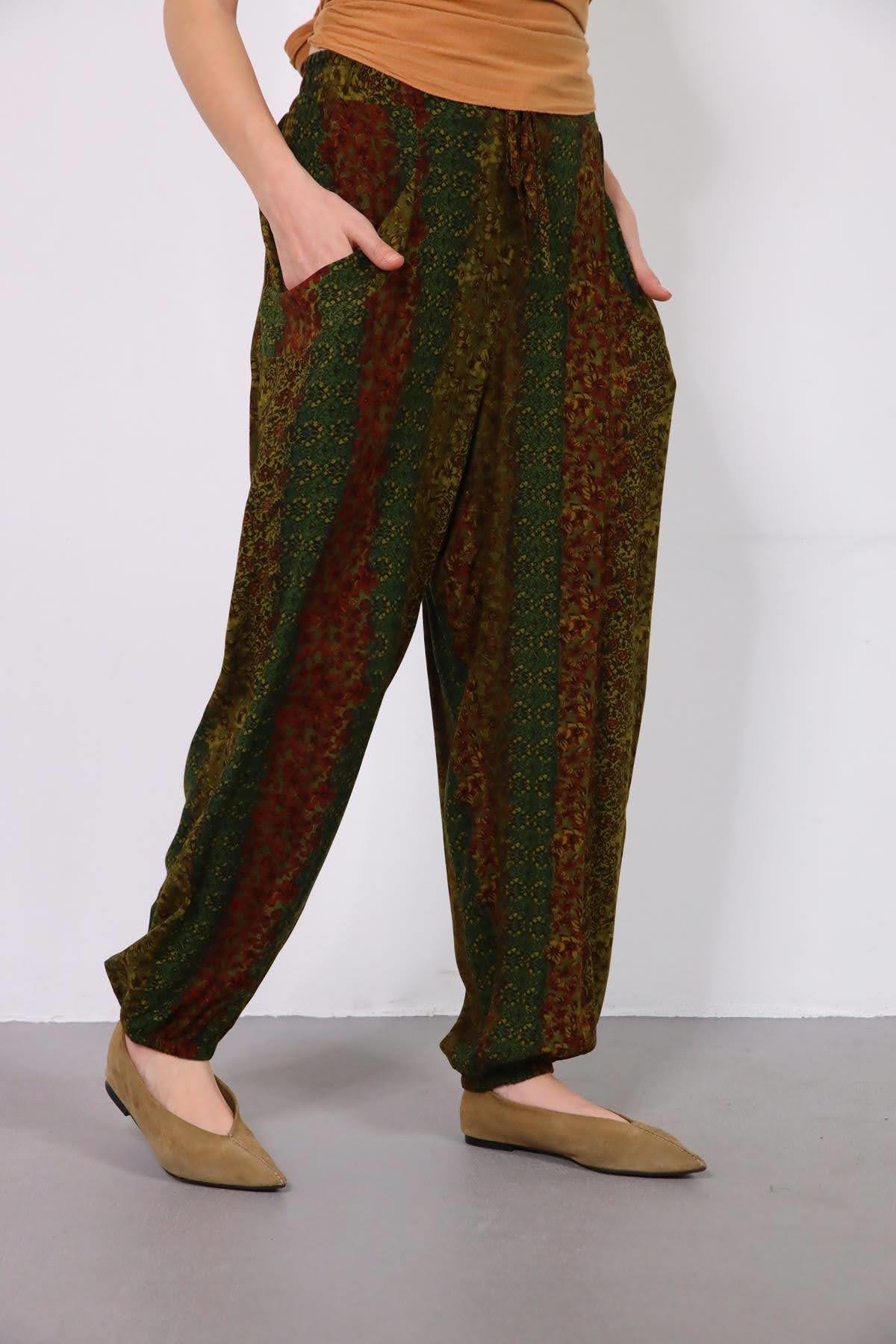 Khaki Patterned Elastic Cuff Big Pocket Khaki Patterned Elastic Cuff Big Pocket