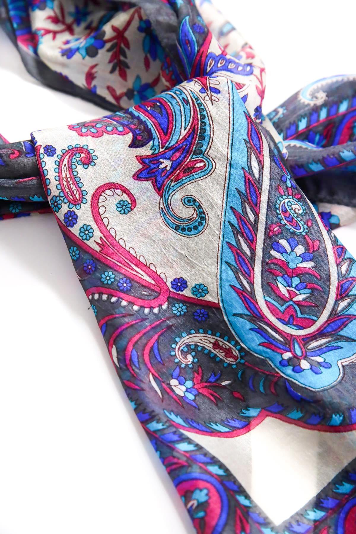 Füme Desenli İpek Şal - Şaman Butik Füme Desenli İpek Şal