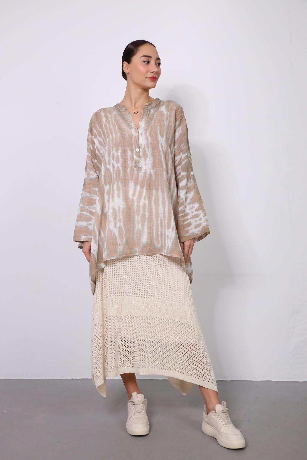 Mink Tie Dye Tunic - Saman Butik | Shop Online Mink Tie Dye Tunic