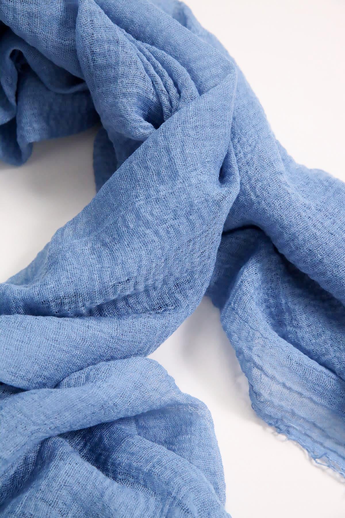 Mavi Pamuk Şal - Şaman Butik Mavi Pamuk Şal