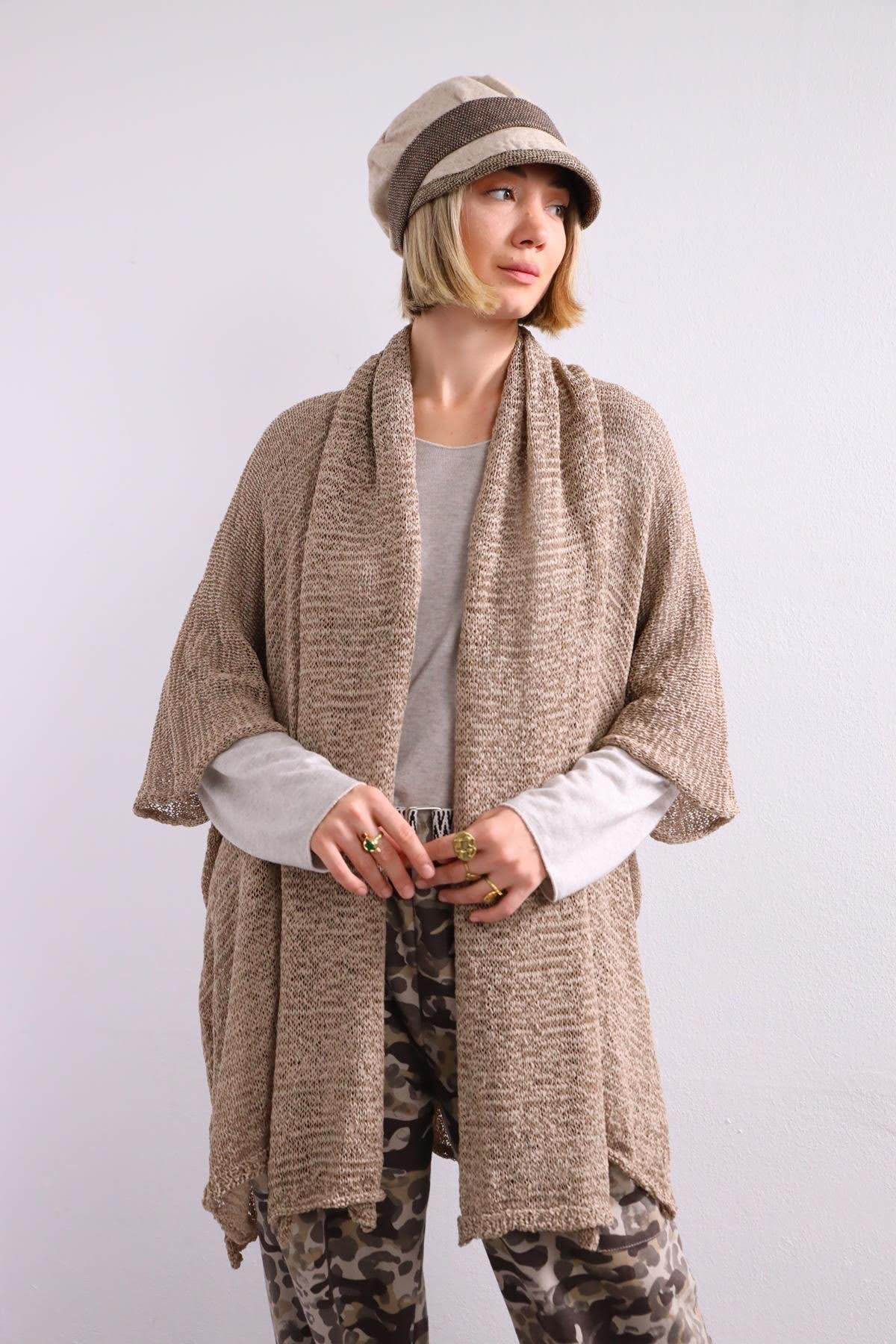 Mink Shawl Collar Mercerized Cardigan - Saman Butik | Shop Online Mink Shawl Collar Mercerized Cardigan