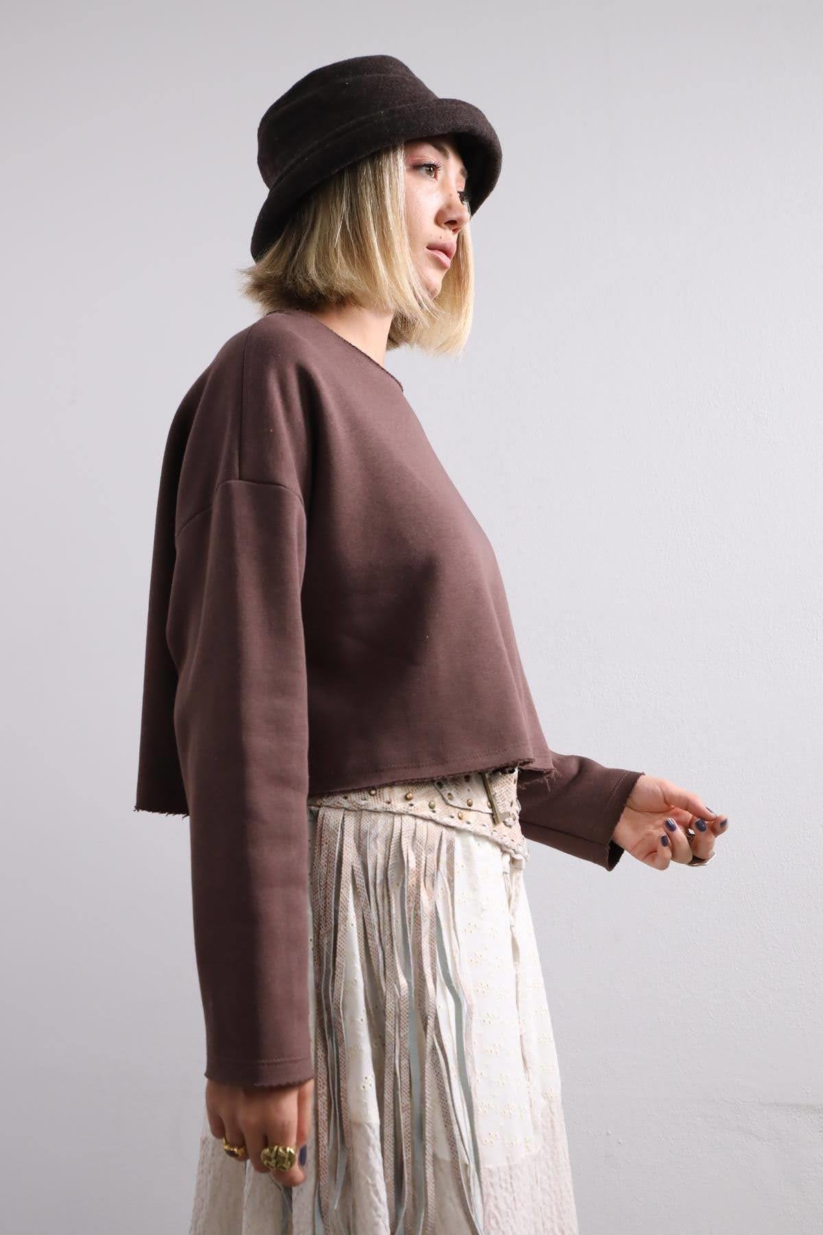  Acı Kahve Salaş Crop Sweat