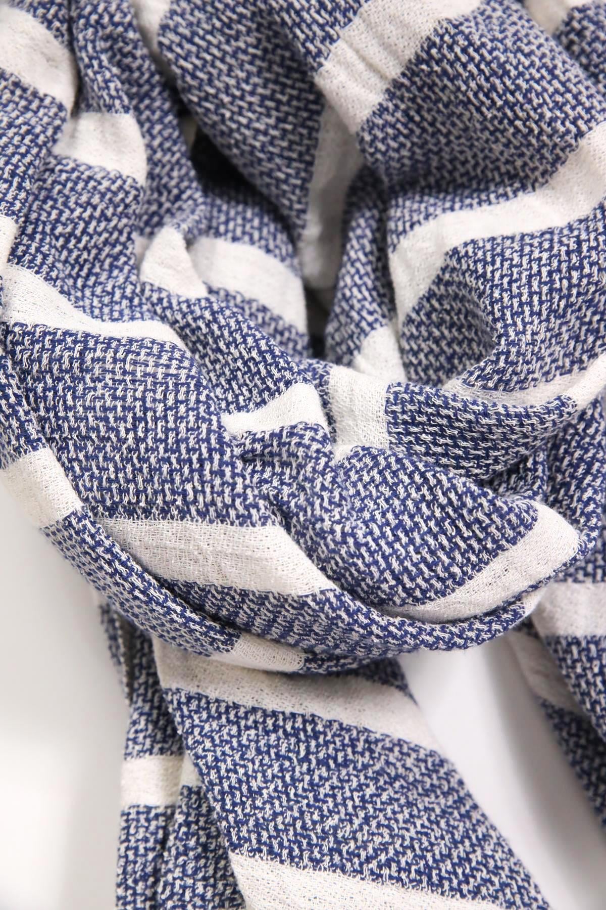 Lacivert Şile Çizgili Peştamal - Şaman Butik Lacivert Şile Çizgili Peştamal