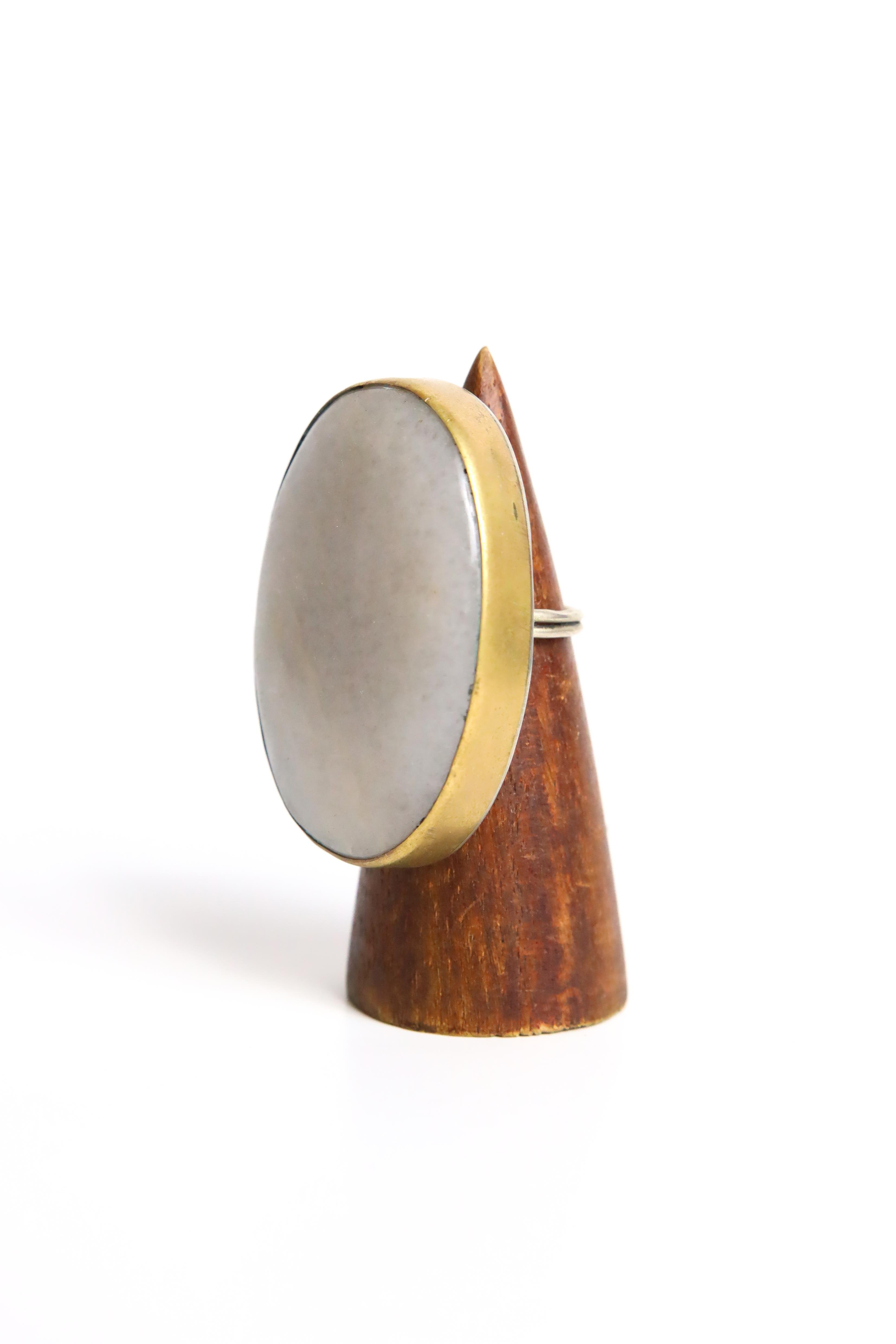  Beyaz Akik Taşlı Ayarlanabilir Yüzük