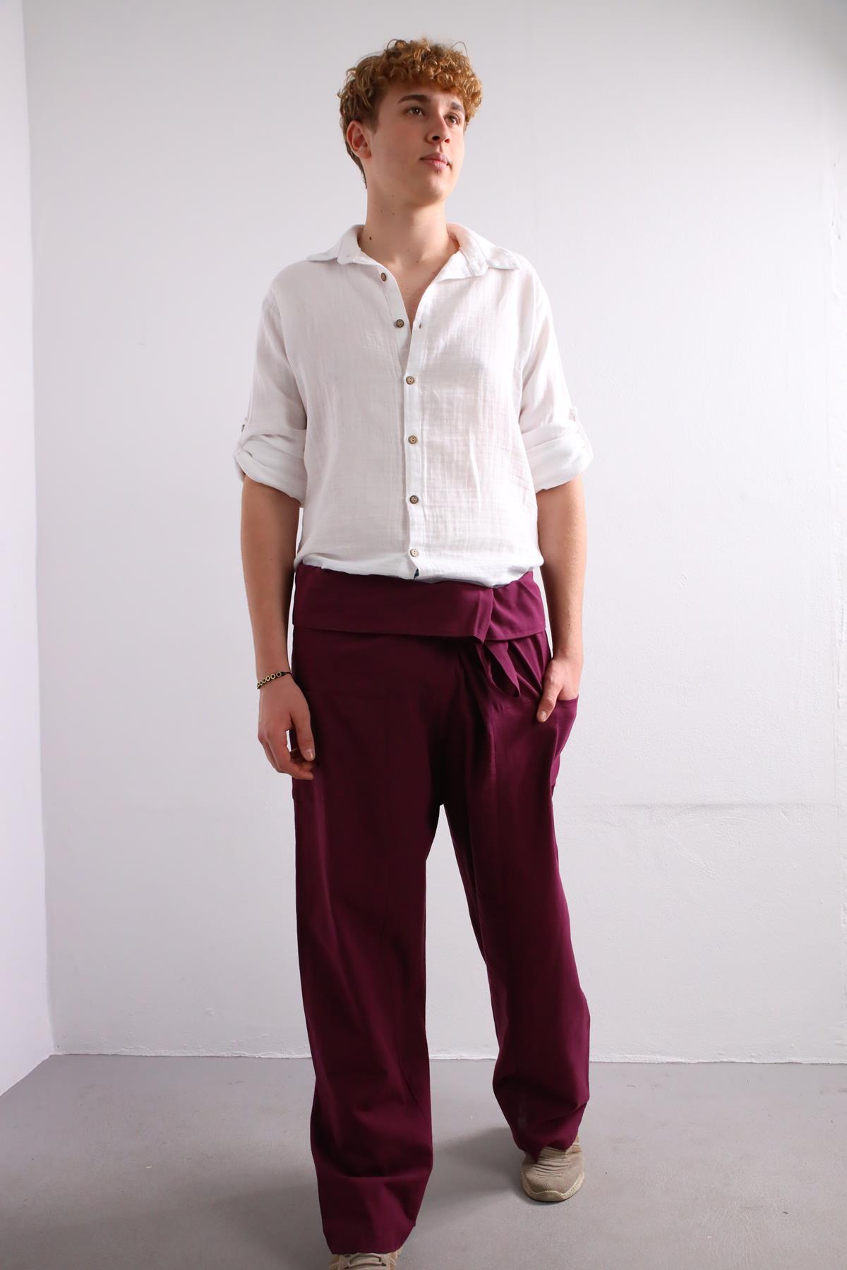  Bordo Balıkçı Pantolon