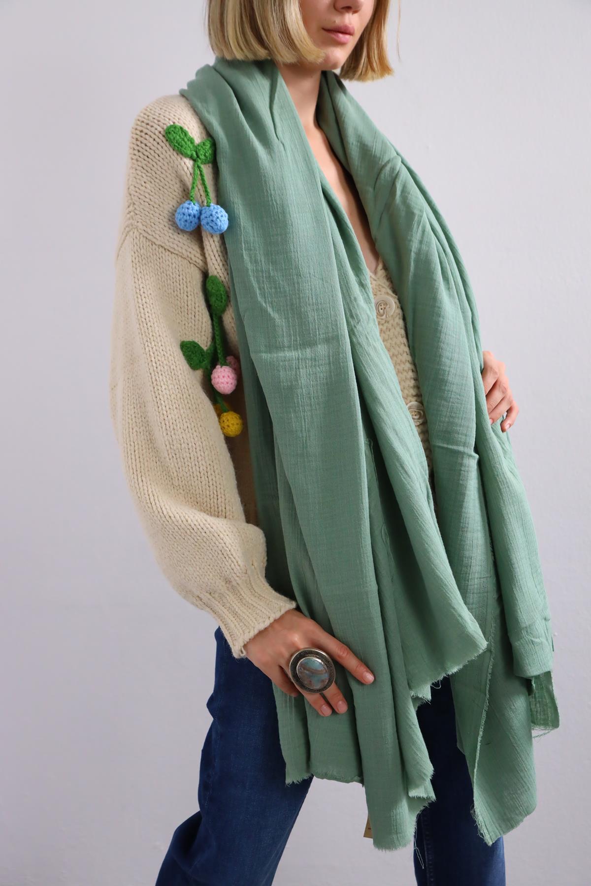 Mint Yeşili Şal - Şaman Butik Mint Yeşili Şal