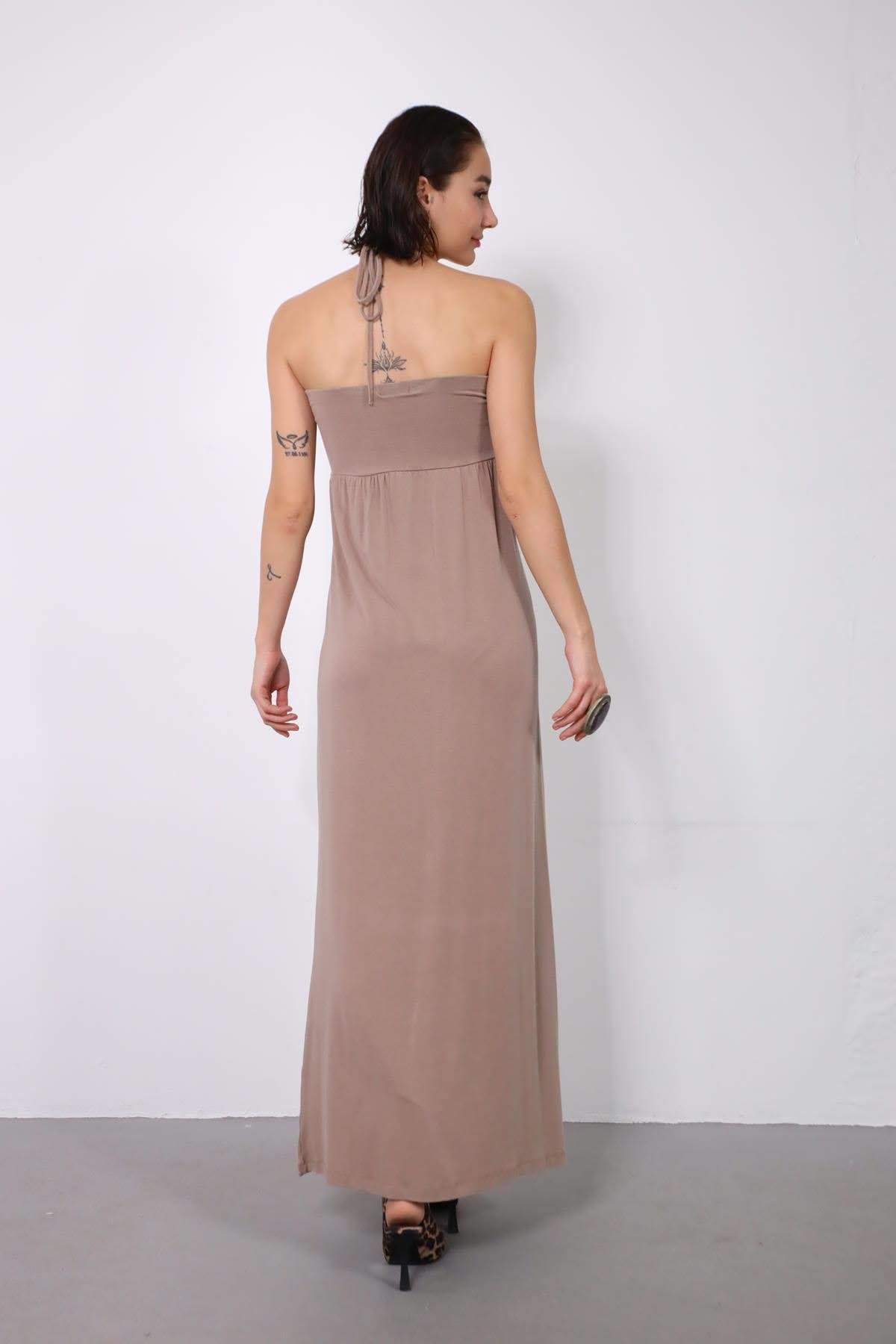 Vizon Straplez Elbise - Şaman Butik - Bohem Giyim ve Aksesuar | Kadın & Erkek Vizon Straplez Elbise