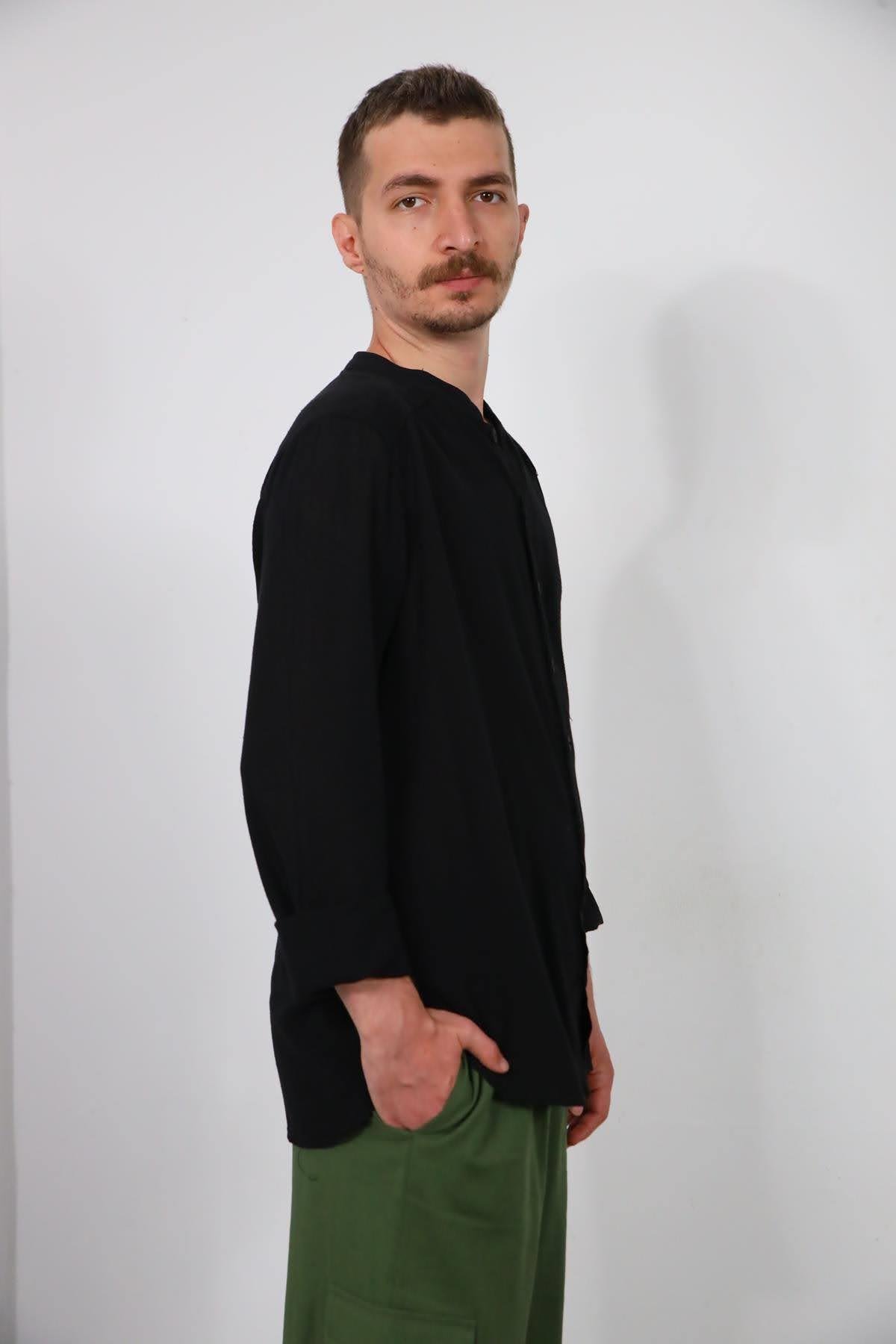  Siyah Hakim Yaka Berto Gömlek