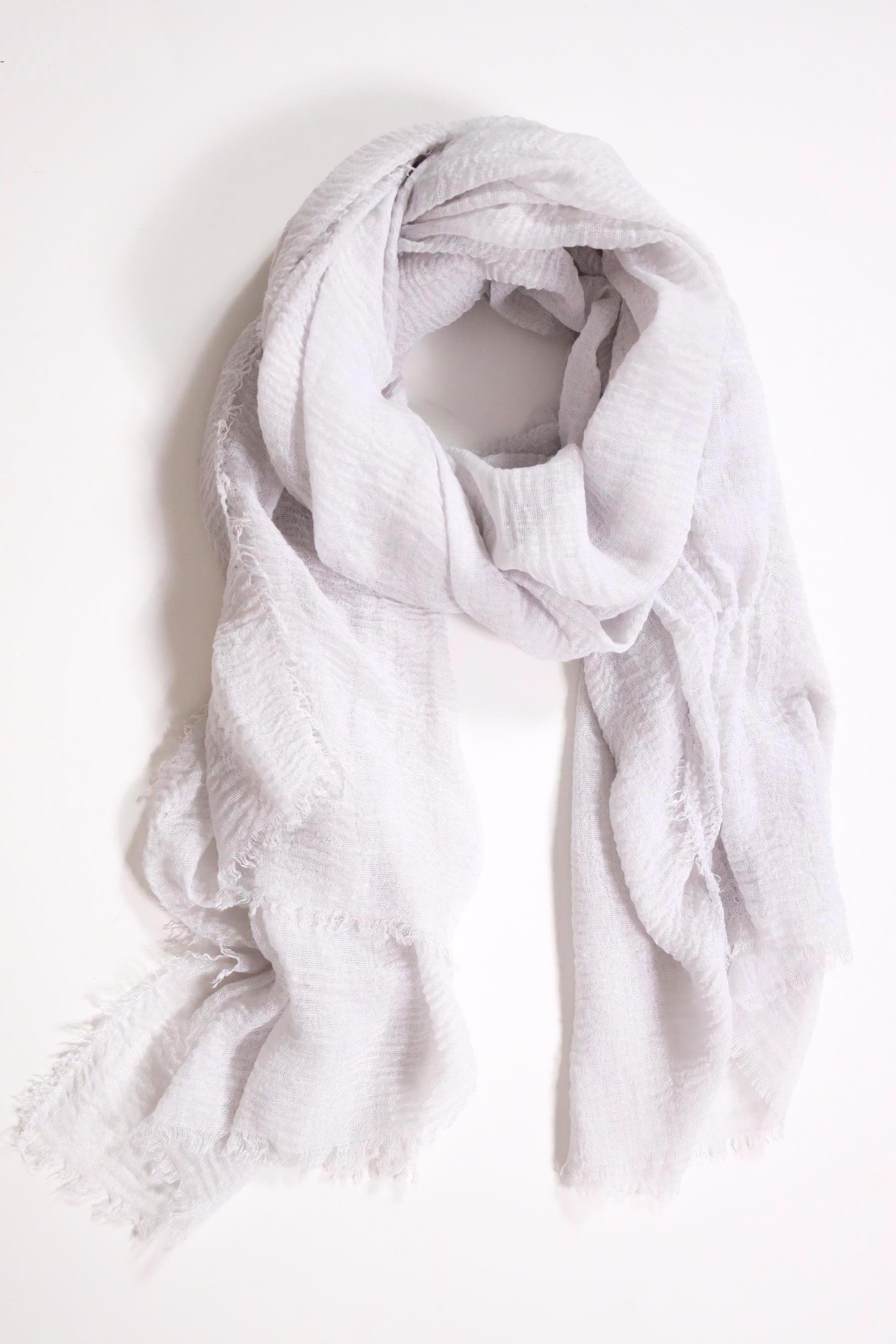 Açık Gri Pamuk Şal - Şaman Butik Açık Gri Pamuk Şal