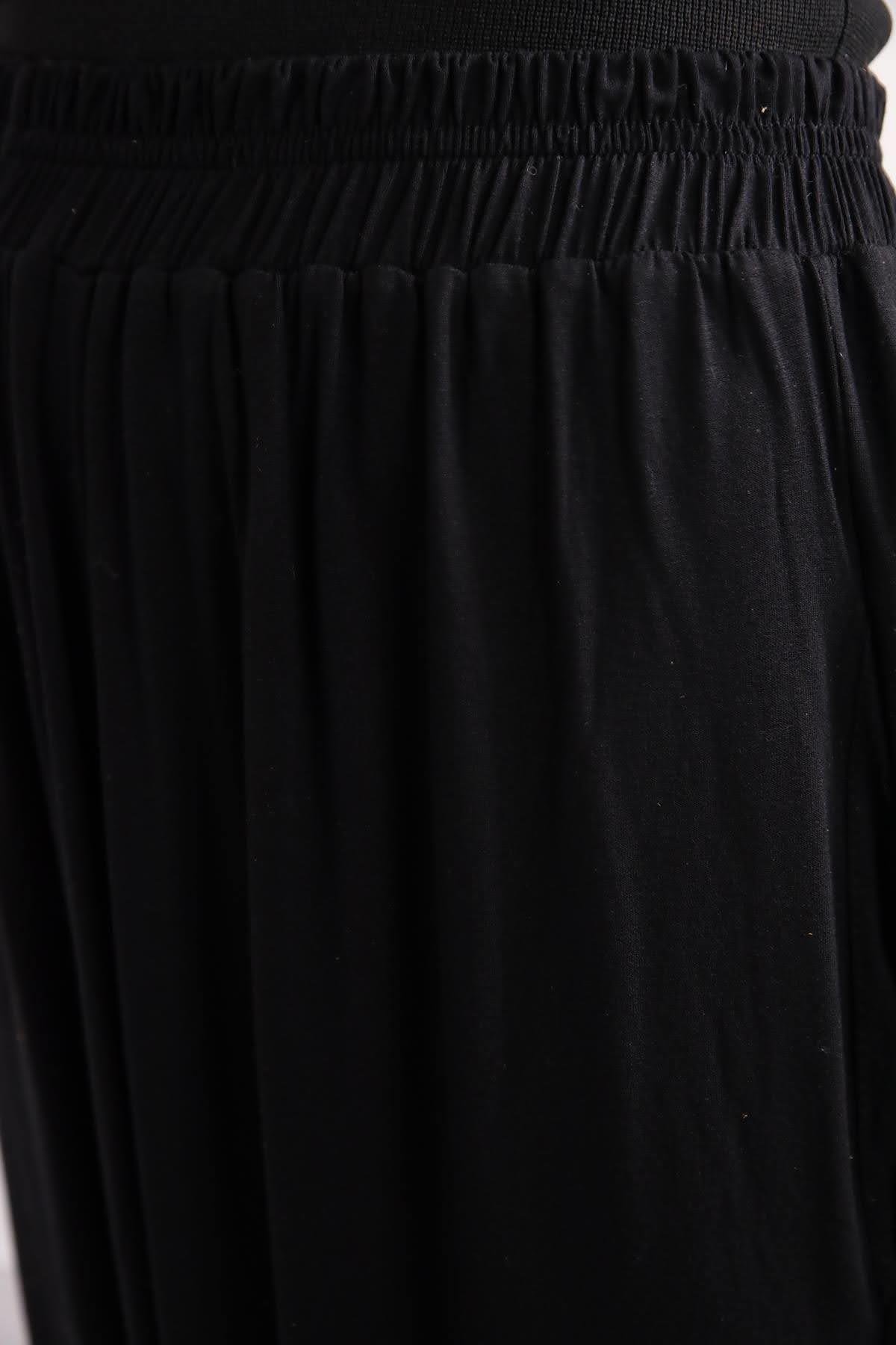  Siyah Beli Lastikli Cepli Şalvar