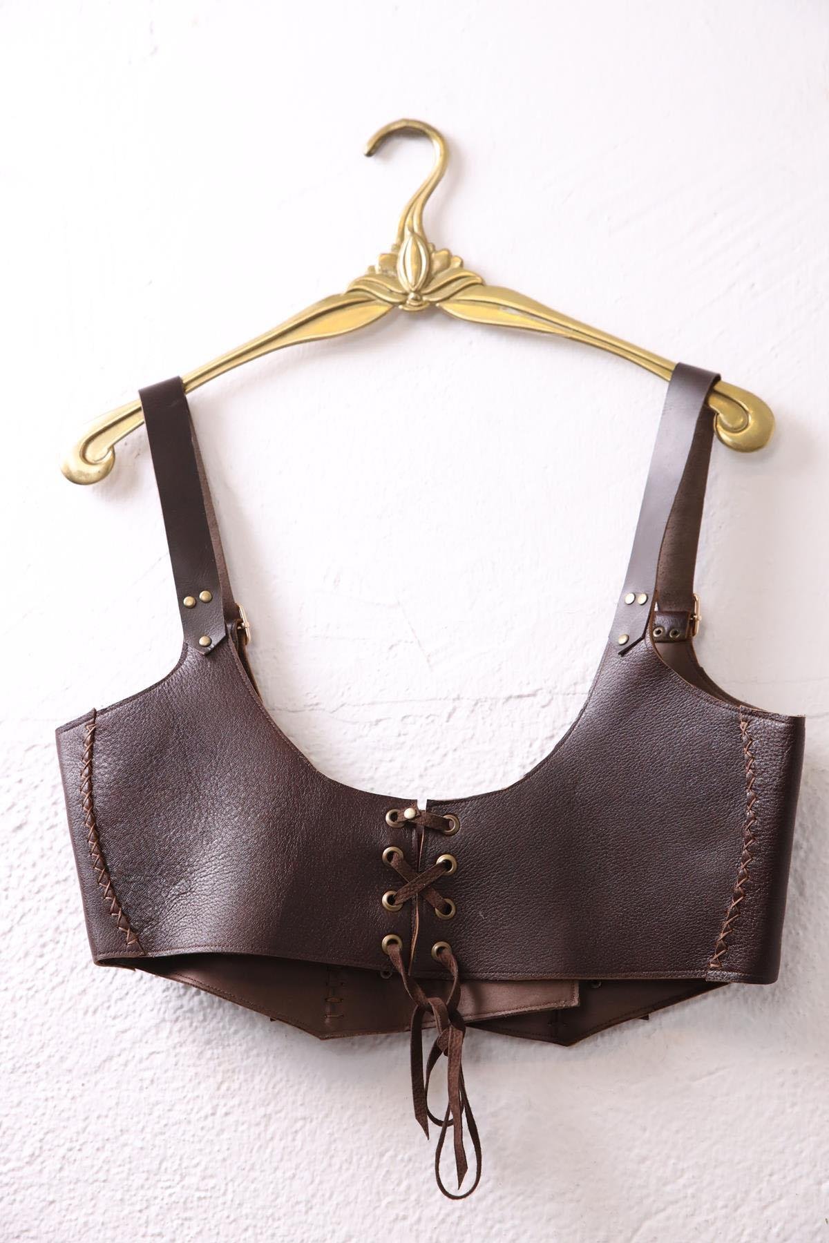 Kahverengi Kemerli Deri Korse - Şaman Butik Kahverengi Kemerli Deri Korse