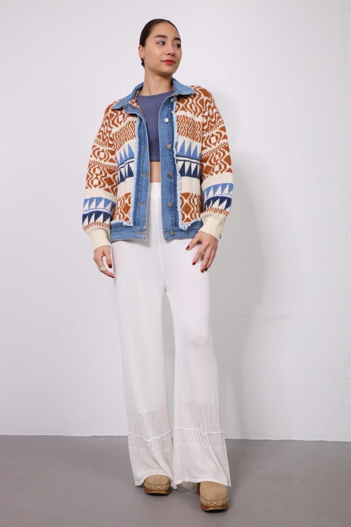 Beyaz Triko Pantolon - Şaman Butik Beyaz Triko Pantolon