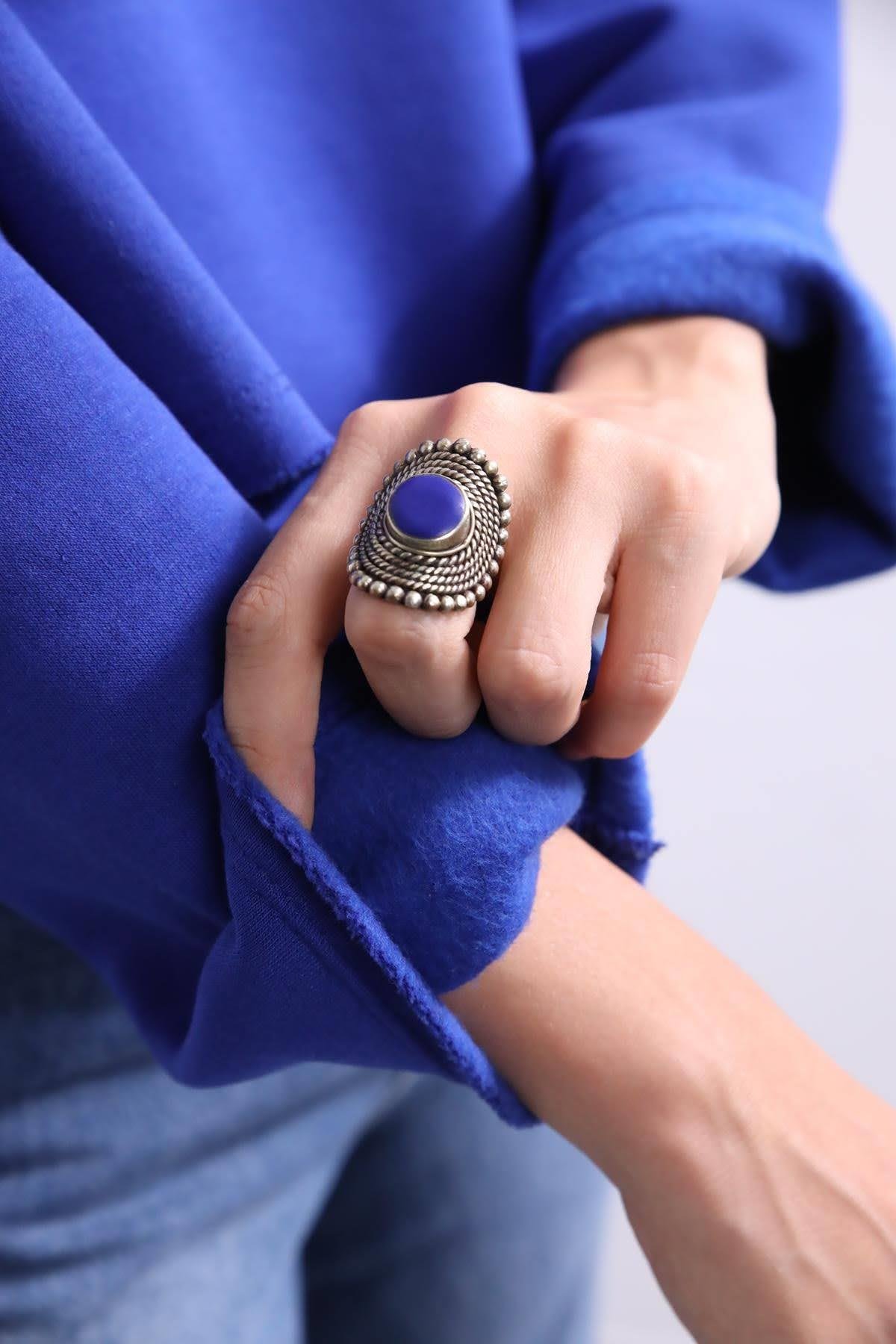  Saks Mavisi Salaş Crop Sweat