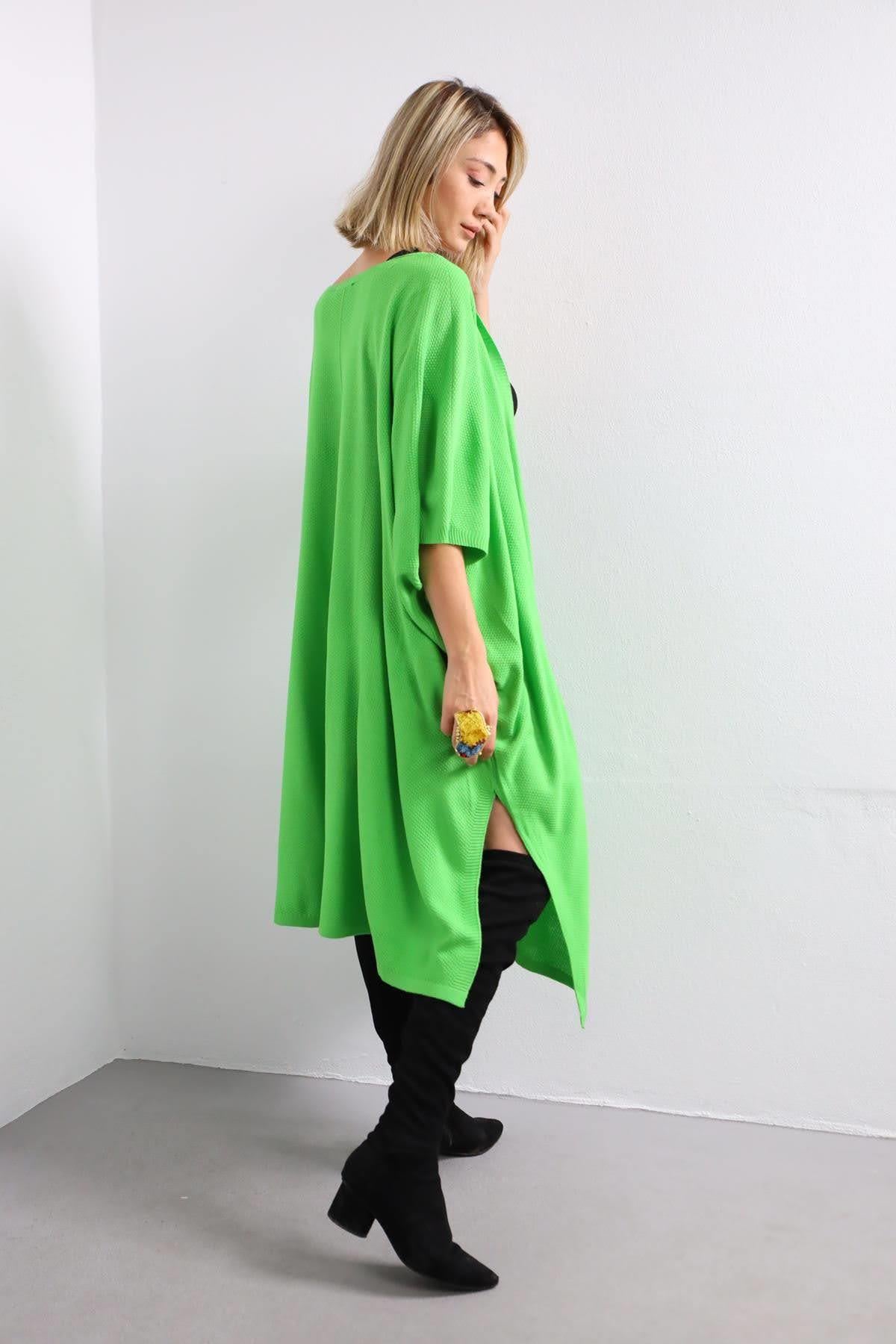 Green Side Slit Cardigan Green Side Slit Cardigan